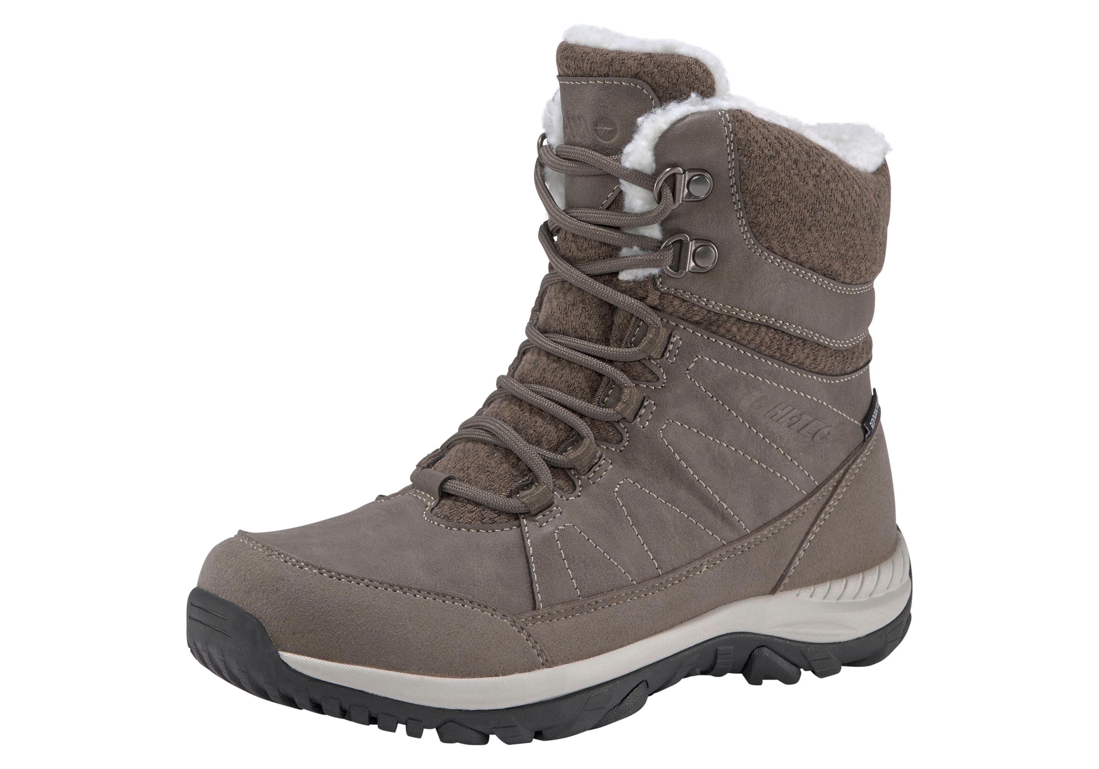 Outdoorwinterstiefel HI-TEC "RIVA MID WATERPROOF", Damen, Gr. 37, grau (olive), Synthetik, Schuhe Outdoorwinterstiefel, Winterstiefel, Snowboots, Winterschuhe, wasserdicht & gefüttert