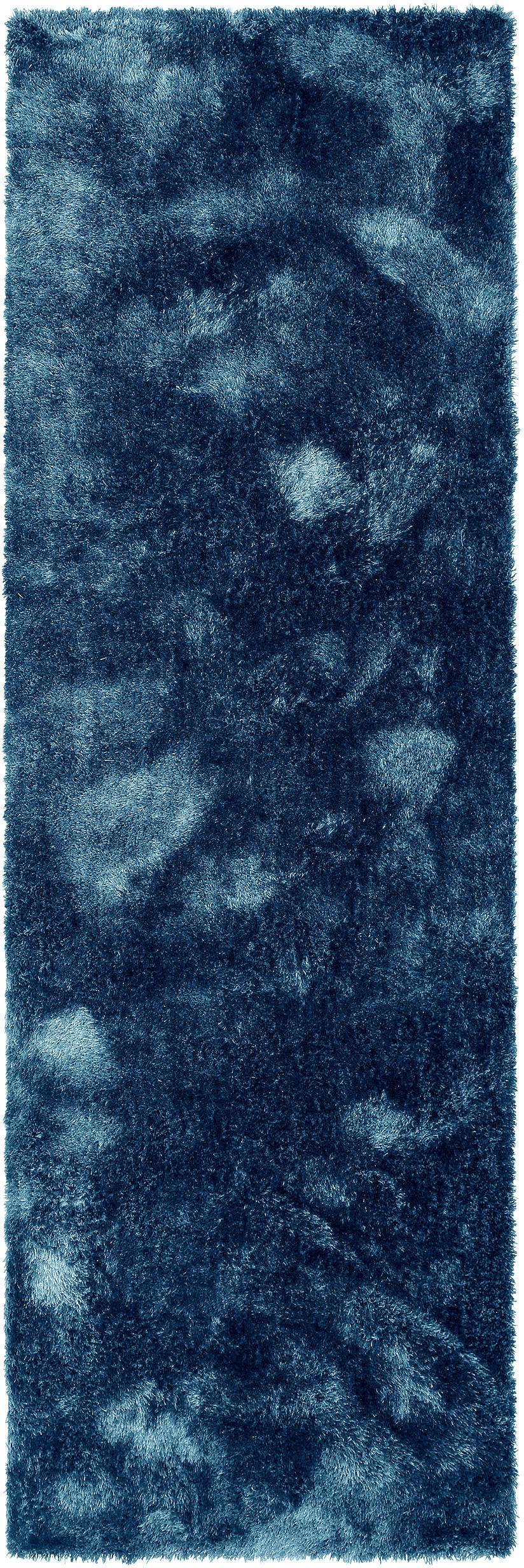 Hochflor-Läufer BRUNO BANANI "Dana Teppich, Kundenliebling" Gr. 19, blau, B:80cm H:30mm L:500cm, Kunstfaser, Teppiche, Hochflor-Läufer, Brücke, uni, weich, Mikrofaser, Diele, Flur, Wohnzimmer, Schlafzimmer