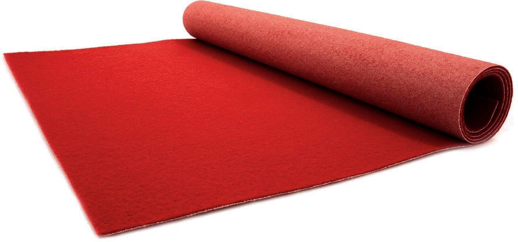 Läufer "PODIUM", rot (burgund), B:100cm H:2,6mm L:1.800cm, Polypropylen (PP), PRIMAFLOR-IDEEN IN TEXTIL, Teppiche, Läufer, Breite 100 cm, robuster Nadelfilz, Uni-Farben