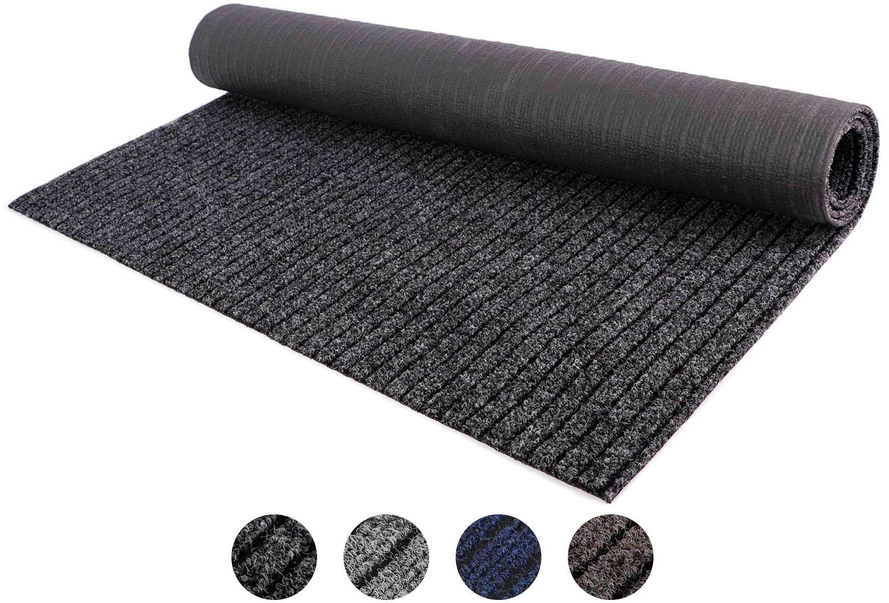 Läufer "Schmutzfangläufer ATLAS, Made in Belgium", grau (anthrazit), B:200cm H:7mm L:100cm, Polypropylen (PP), PRIMAFLOR-IDEEN IN TEXTIL, Teppiche, Läufer, Schmutzfangmatte, meliert gesteift, strapazierfähig, rutschhemmend