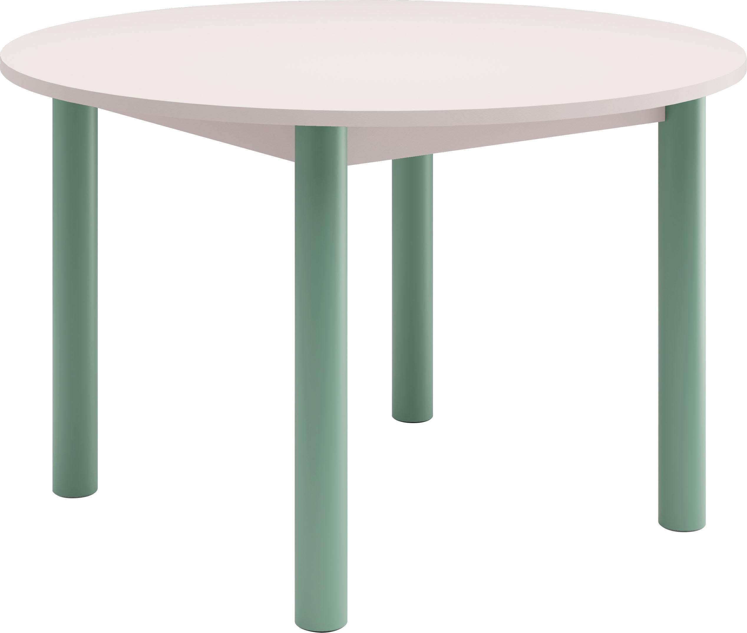 Esstisch TOM TAILOR HOME "COLOR TABLE", beige (light taupe 07, sage 03, light taupe 07), B:120cm H:76cm T:120cm, Tische, Esstisch, Esstisch, 4-Fuss, 3 Grössen, 3 Dekorfarben, 4 Fussfarben, ABS-Kante
