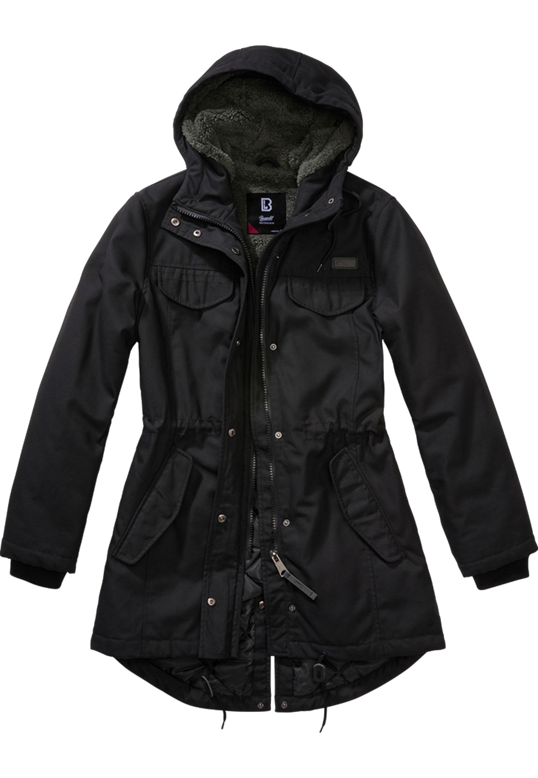 Parka Brandit "Brandit Damen Ladies Marsh Lake Parka", Damen, Gr. Xl, Schwarz, 80% Polyester, 20% Baumwolle, Unifarben, Normal, Ohne Ausschnitt, Jacken Parka