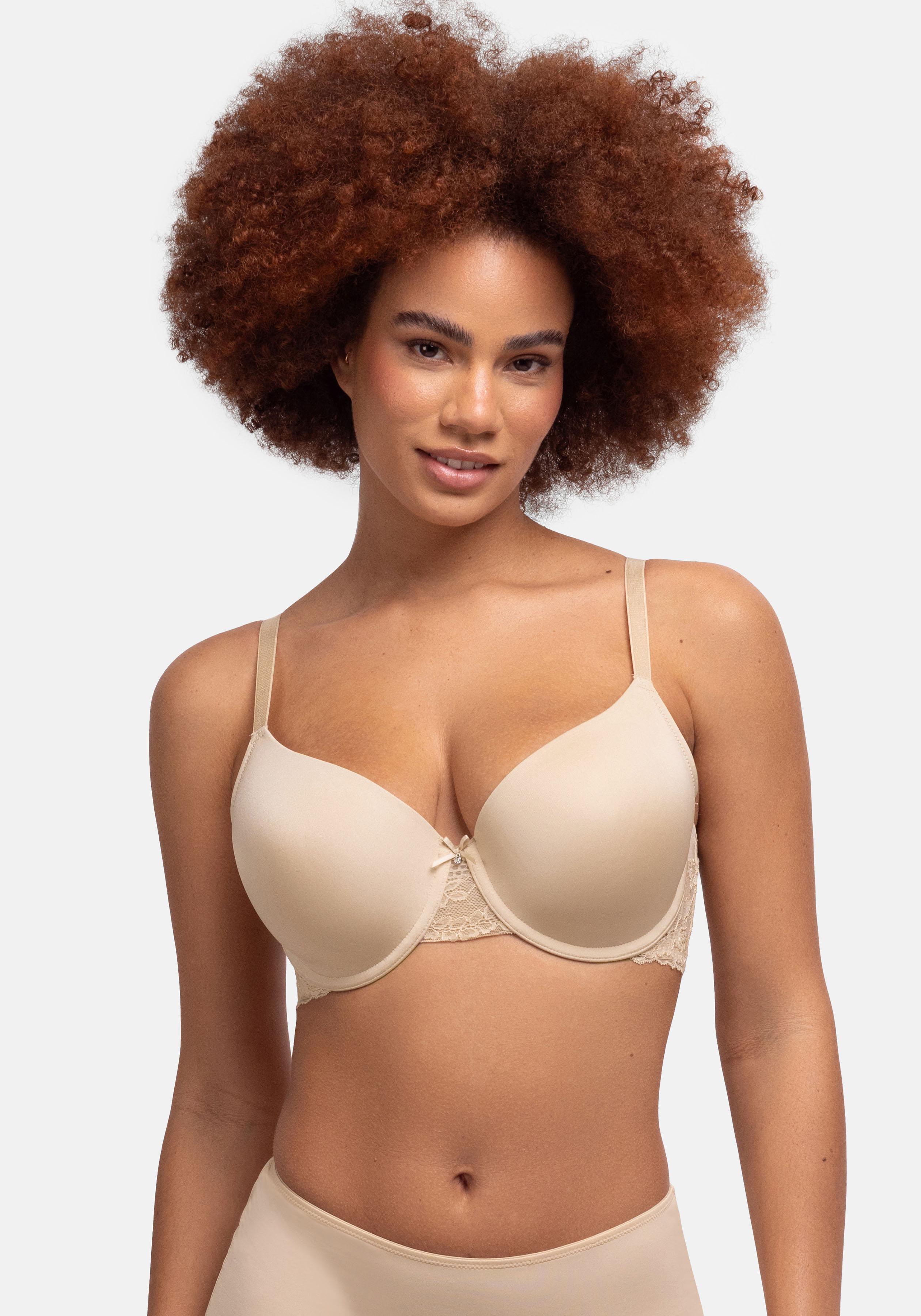BüGel-Bh Dorina "Adele", Damen, Gr. 70, Cup F, Beige, Obermaterial: 58% Polyamid, 25% Polyester, 17% Elasthan, Unifarben, Bequem, Bhs BüGel-Bh, Mit Vorgeformten KöRbchen