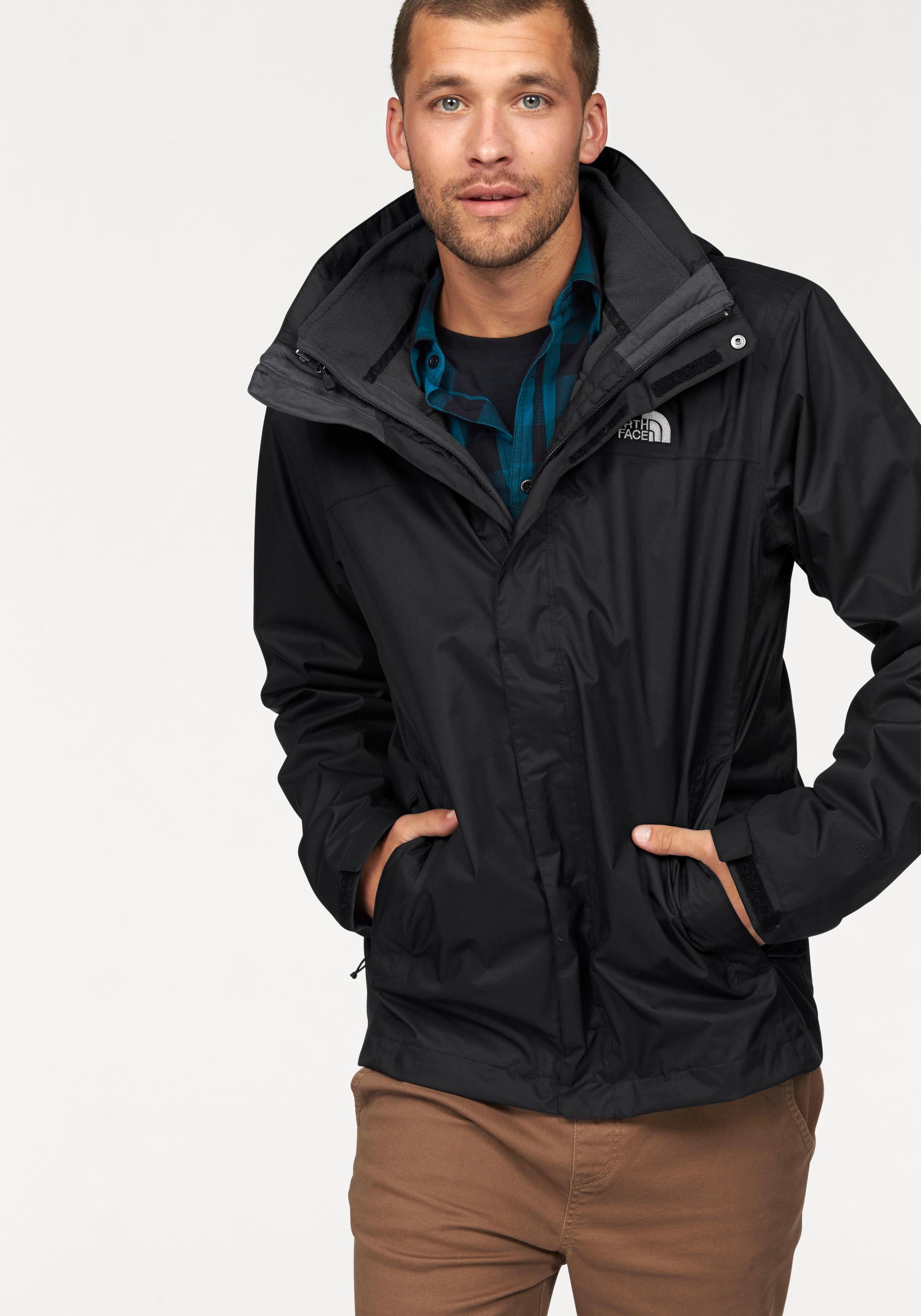3-In-1-Funktionsjacke The North Face "Evolve Ii Triclimate", Herren, Gr. Xl (56/58), Schwarz, Web, Obermaterial: 100% Polyester. Futter: 100% Polyester, Unifarben, HüFtlang, Jacken, Wasserdicht, Windabweisend, Atmungsaktiv, Schnell Trocknend