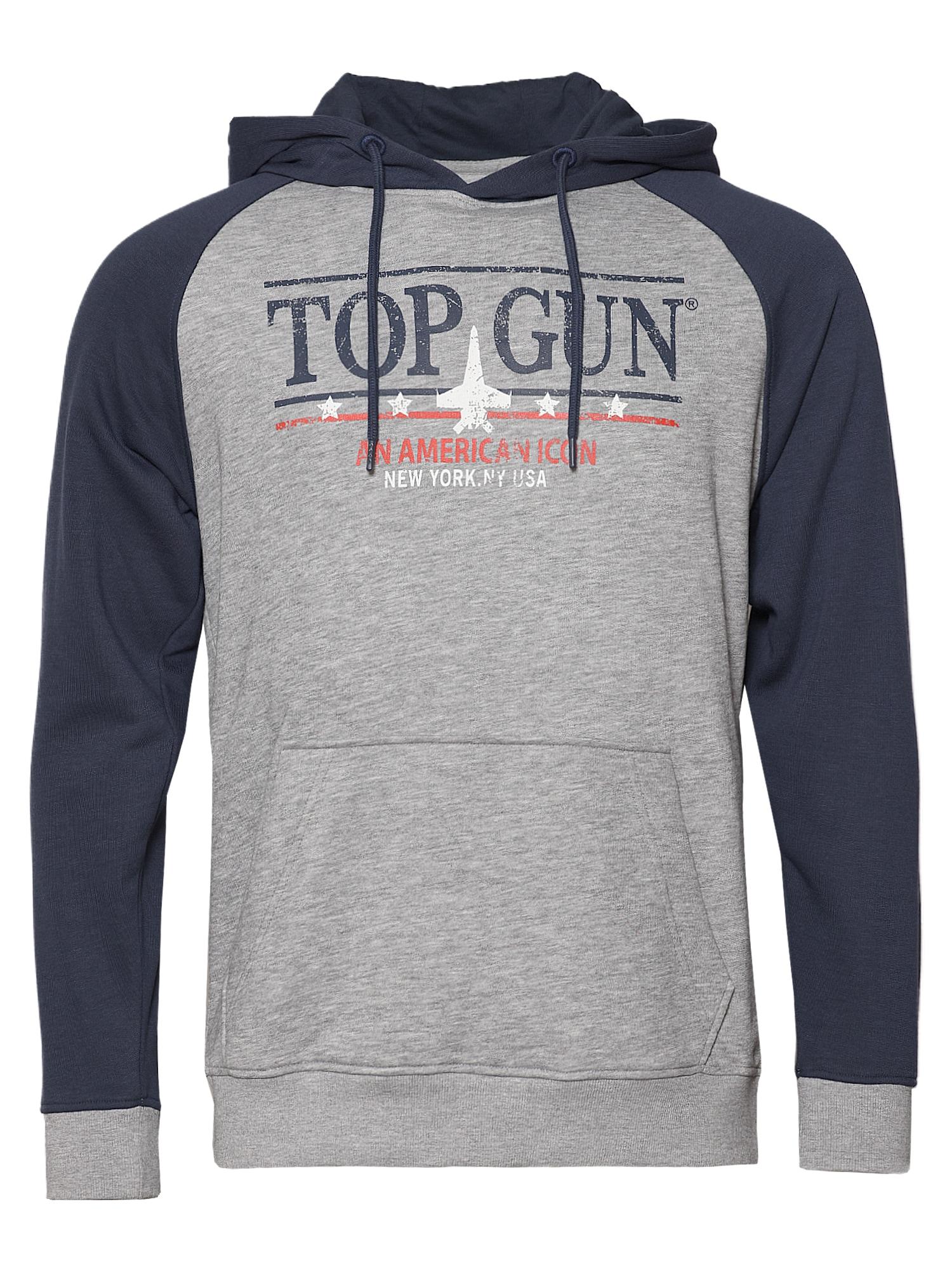 Kapuzenpullover Top Gun "TG24037", Herren, Gr. 54 (Xl), Blau (Grau, Melange, Navy), Obermaterial: 73% Baumwolle, 22% Polyester, 5% Viskose, Pullover Kapuzenpullover