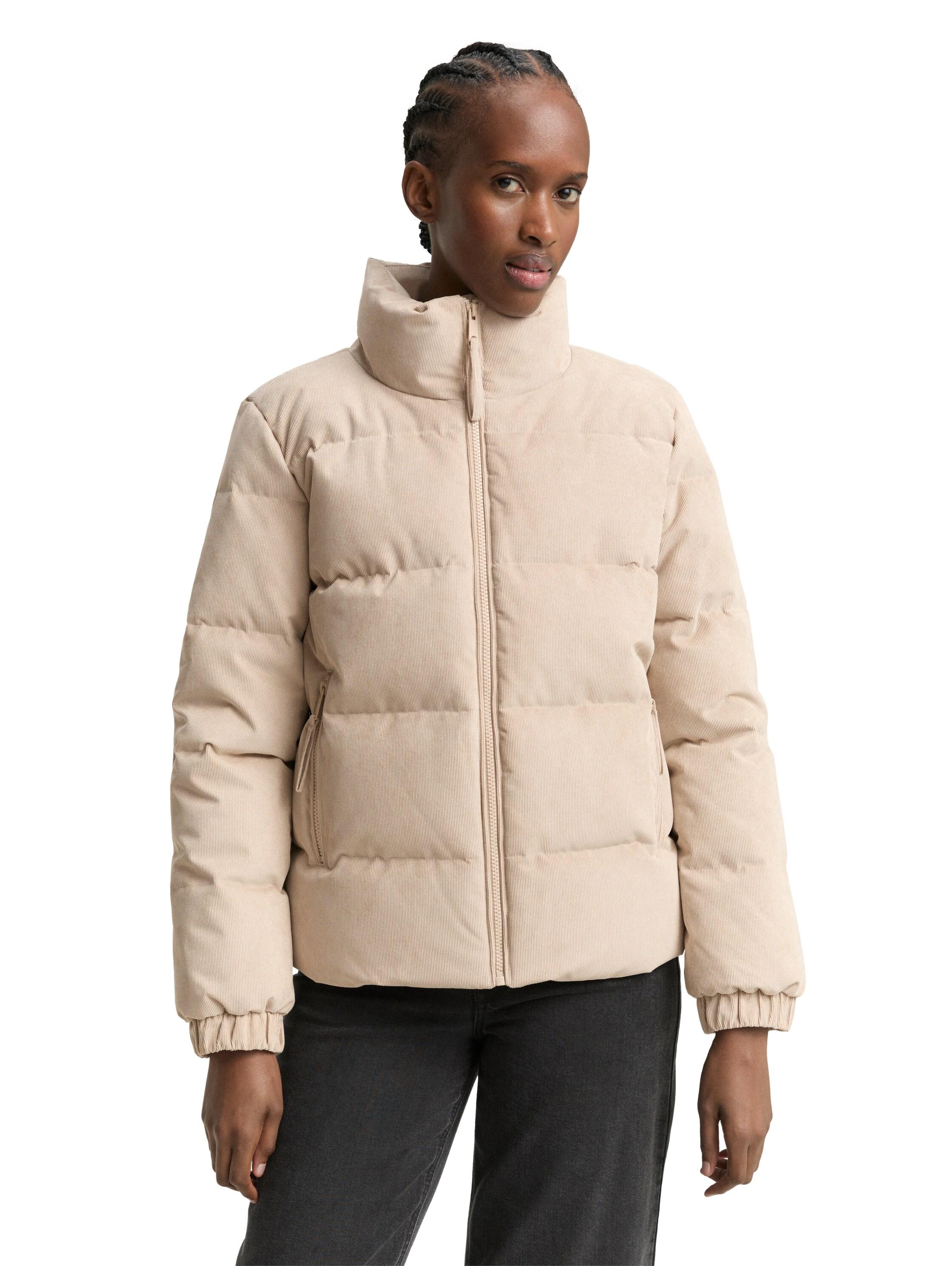Steppjacke Tom Tailor Denim, Damen, Gr. Xxl (44), Cashew Beige, Web, Obermaterial: 90% Polyester, 10% Polyamid. Futter: 100% Polyester, Unifarben, Regular Fit Normal, Elastischer Bund, Jacken Steppjacke, Mit Stehkragen