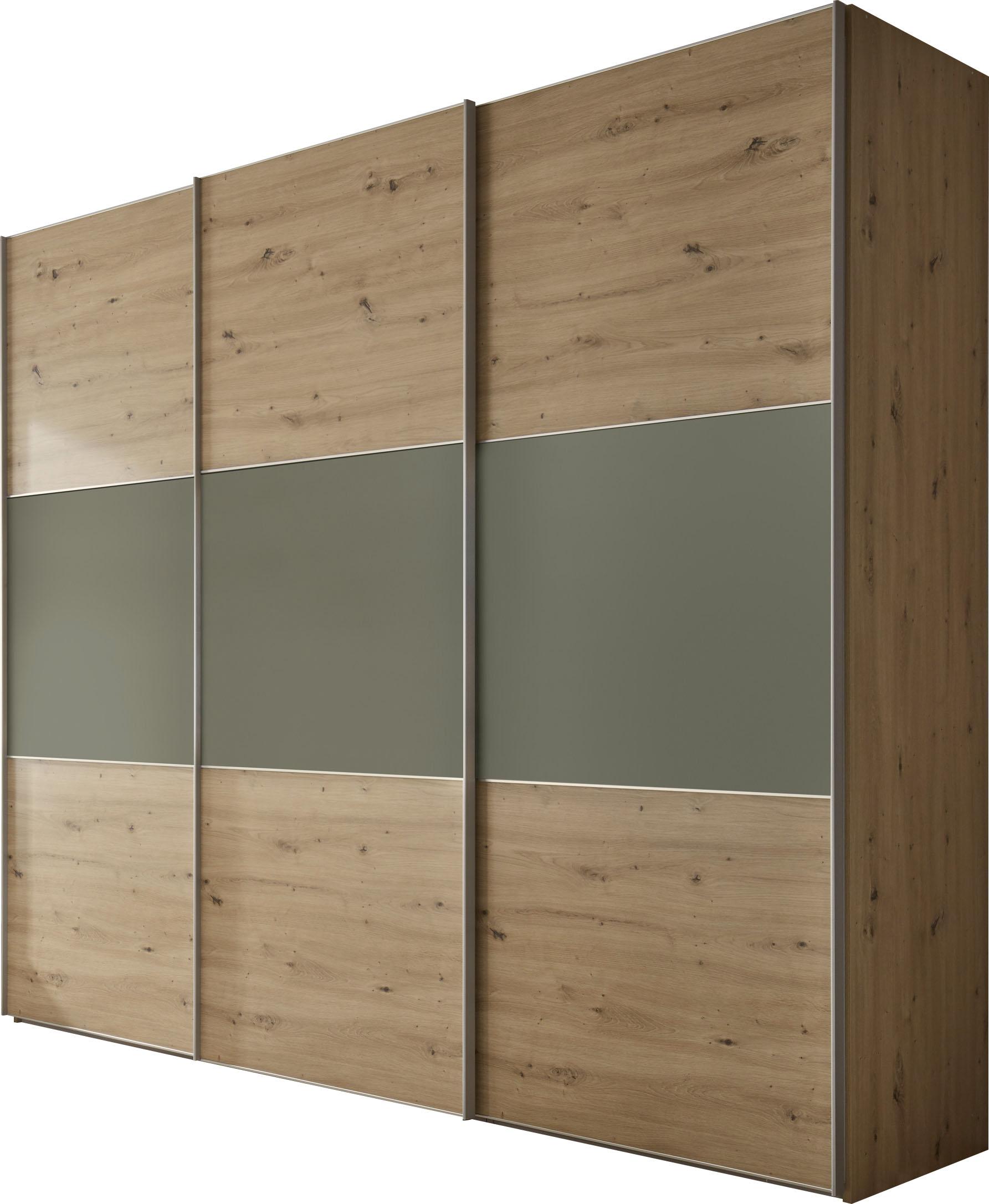 Schwebetürenschrank STAUD "Includo, Made in Germany", artisan eiche, salbei, B:249cm H:222cm T:68cm, Holzwerkstoff, Schränke, Schwebetürenschrank