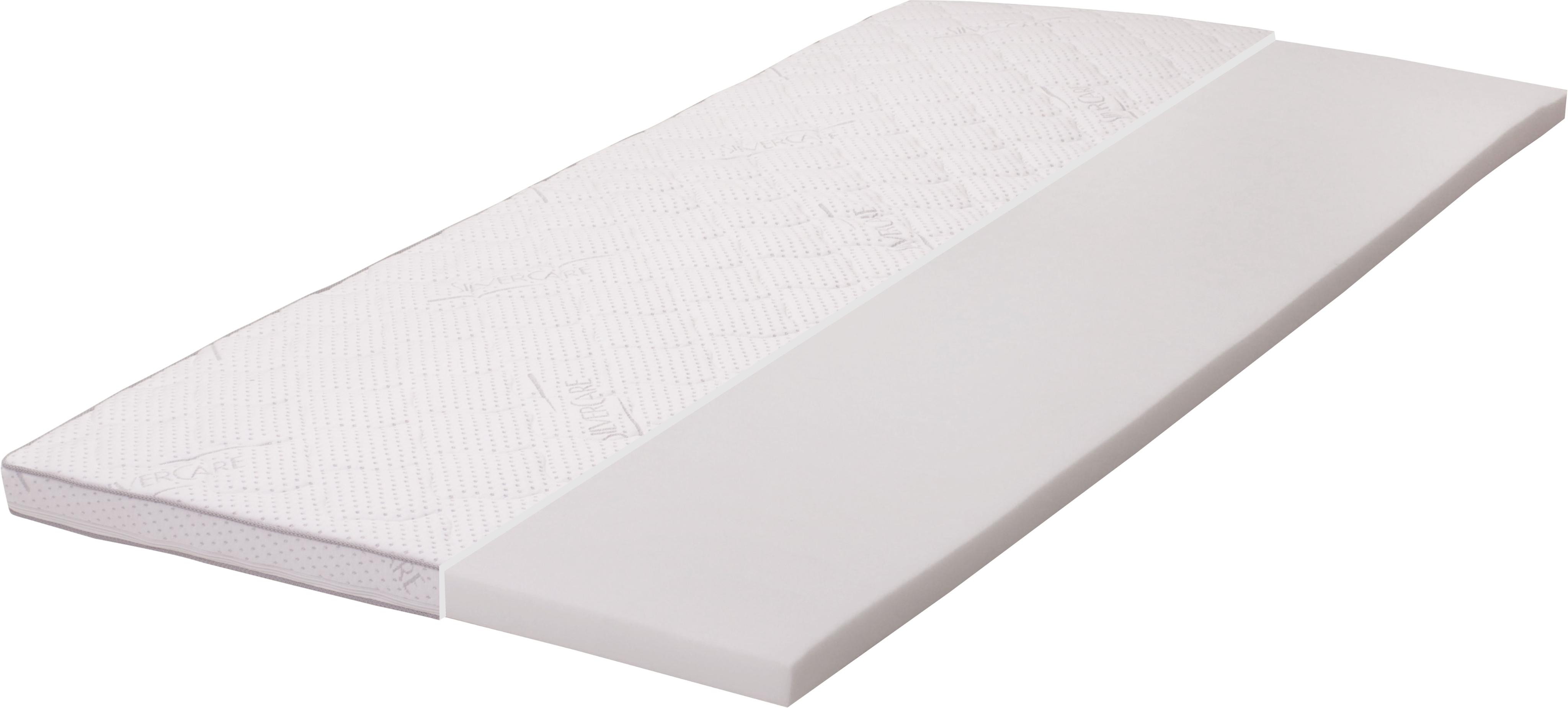Topper HAPO "Paris", Kaltschaumtopper in verschiedenen Breiten", weiß, B:160cm H:6cm L:200cm, Kaltschaum, Topper, Topper, Silvercare-Bezug mit antibakterieller Ausrüstung