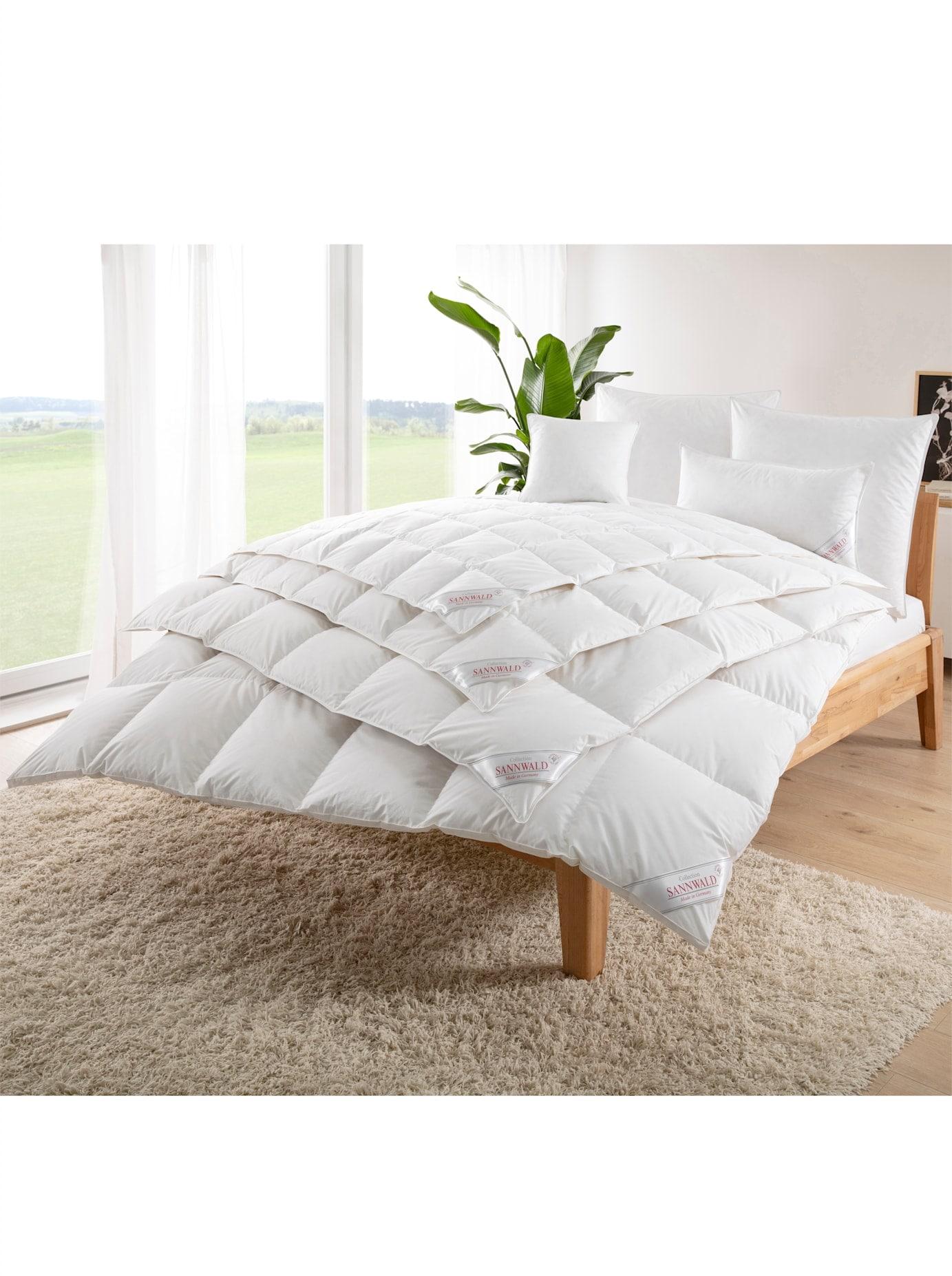 Federbettdecke SANNWALD Gr. 3, weiß, B:155cm L:220cm, 100% Baumwolle, Bettdecken, Federbettdecke