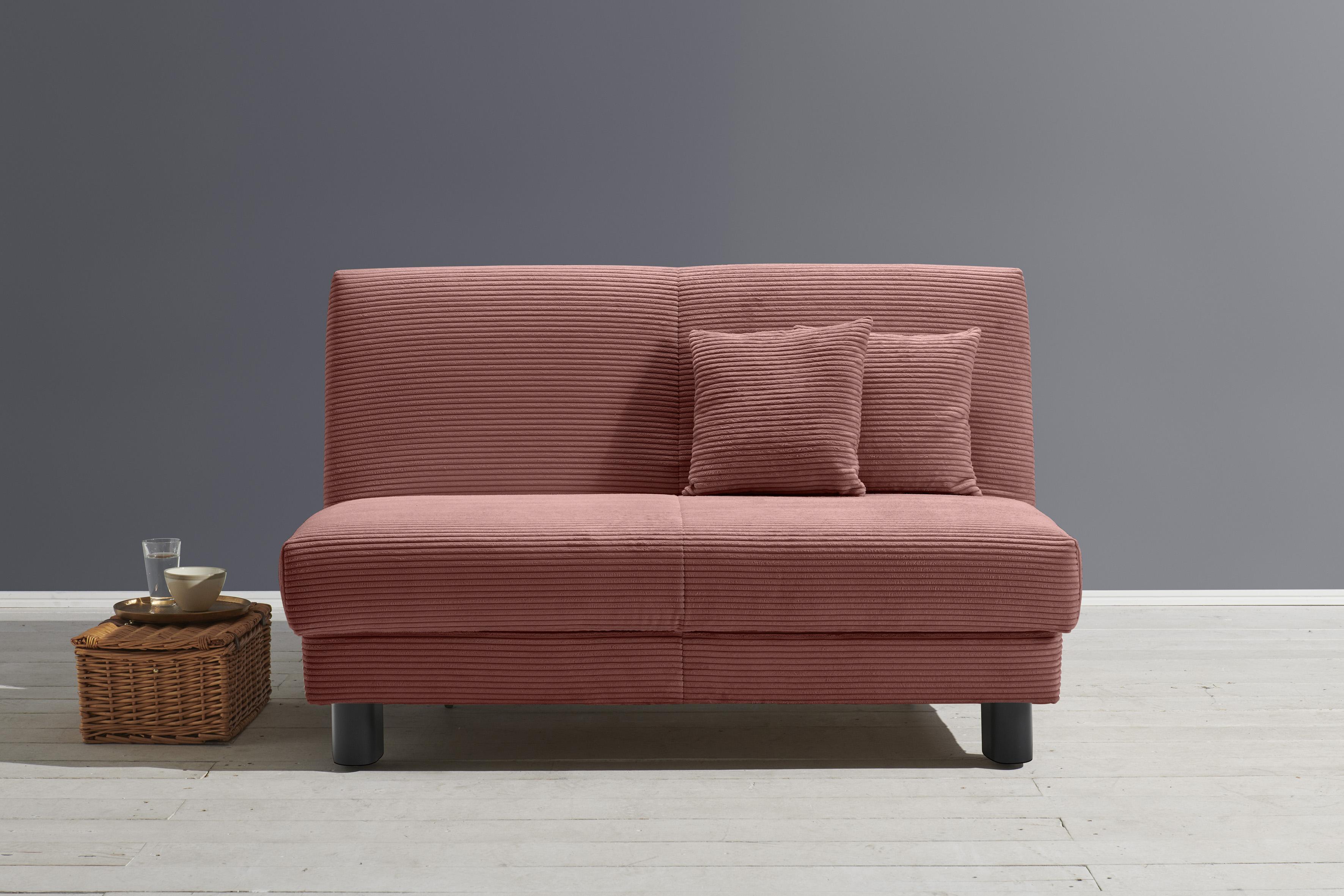Schlafsofa ELL + ELL "Enny", rot, B:145cm H:90cm T:100cm, 100% Polyester, Sofas, Schlafsofa