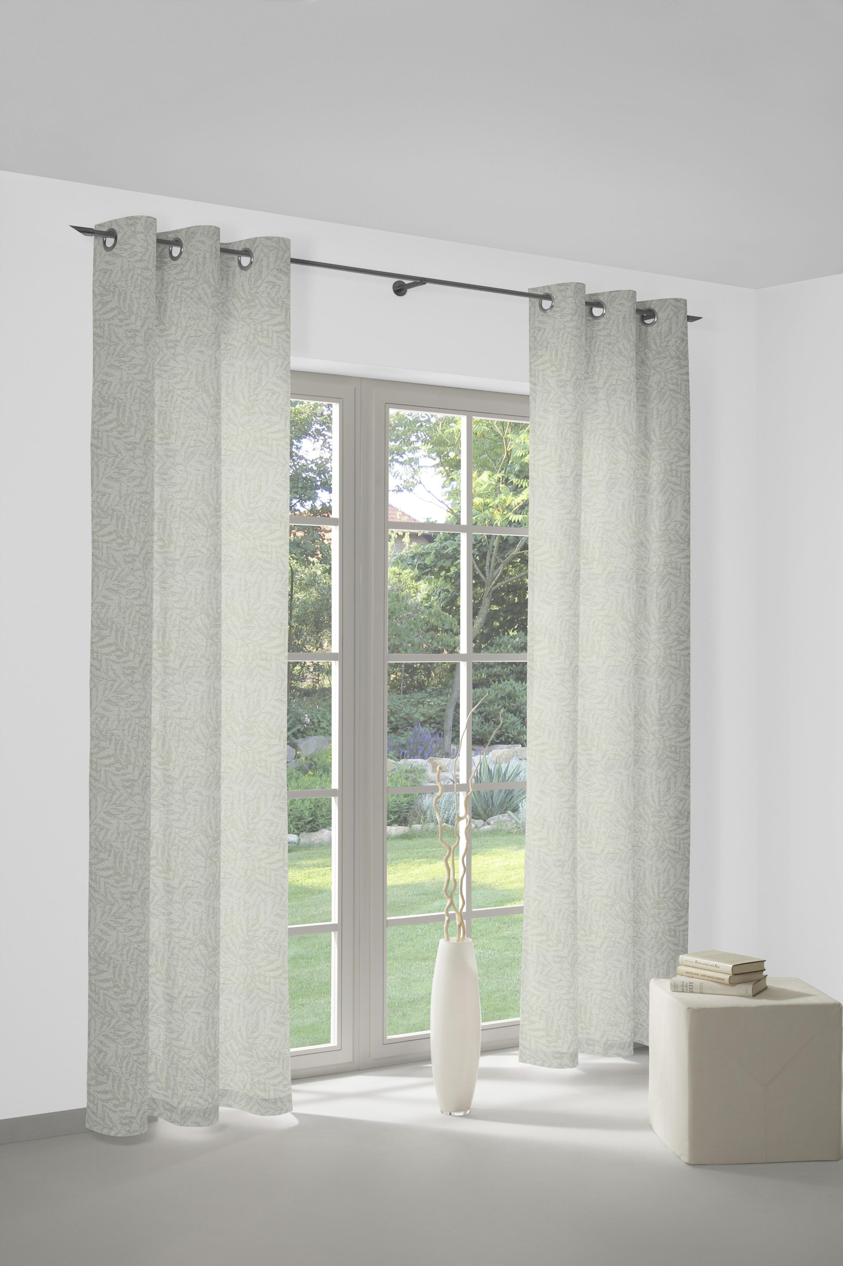 Vorhang WIRTH "Gospic" Gr. 4, grün, B:132cm H:245cm, Jacquard, Baumwolle, Polyester, Gardinen, Vorhang