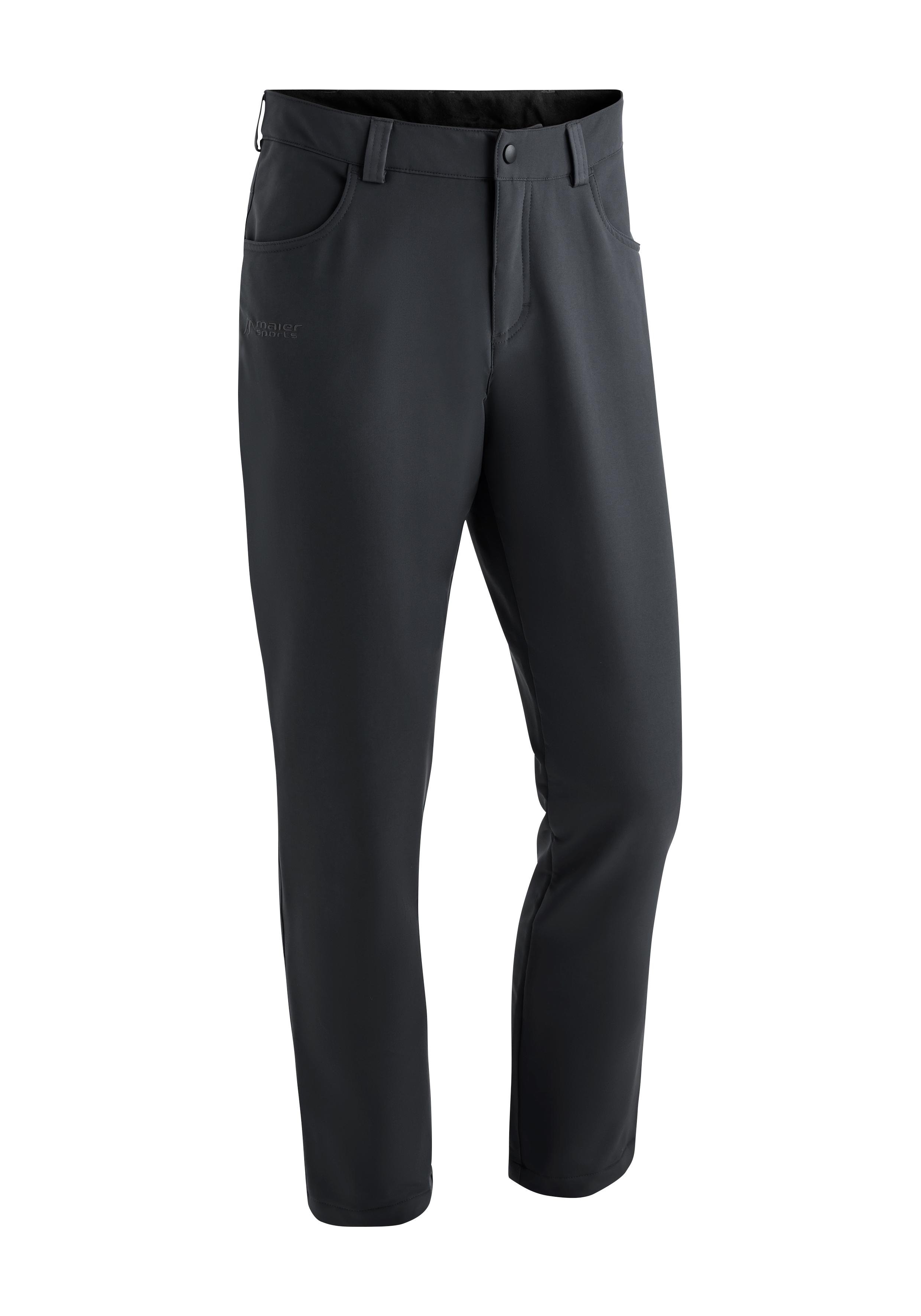 Funktionshose MAIER SPORTS "Charles", Herren, Gr. 60, Normalgrößen, schwarz, 91% Polyester, 9% Elasthan, Hosen Funktionshose, Herren Outdoorhose, elastische Hose mit Fleece Innenseite, Regular fit