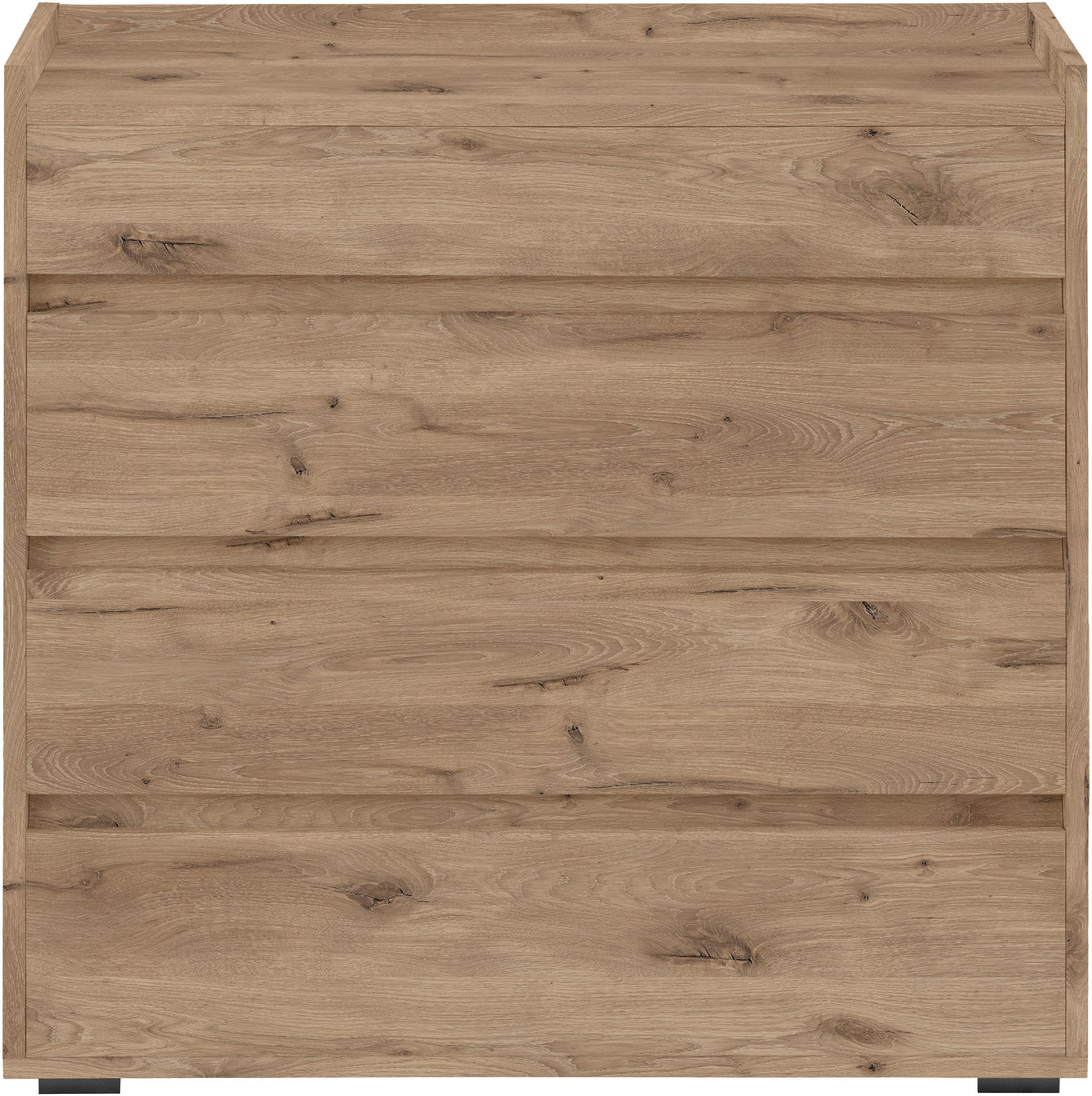 Kommode OTTO HOME "Kosmo", braun (wiking eiche), B:80cm H:80cm T:35cm, FSC-zertifizierter Holzwerkstoff, Sideboards, Kommode, 4 Schubladen mit Vollauszug