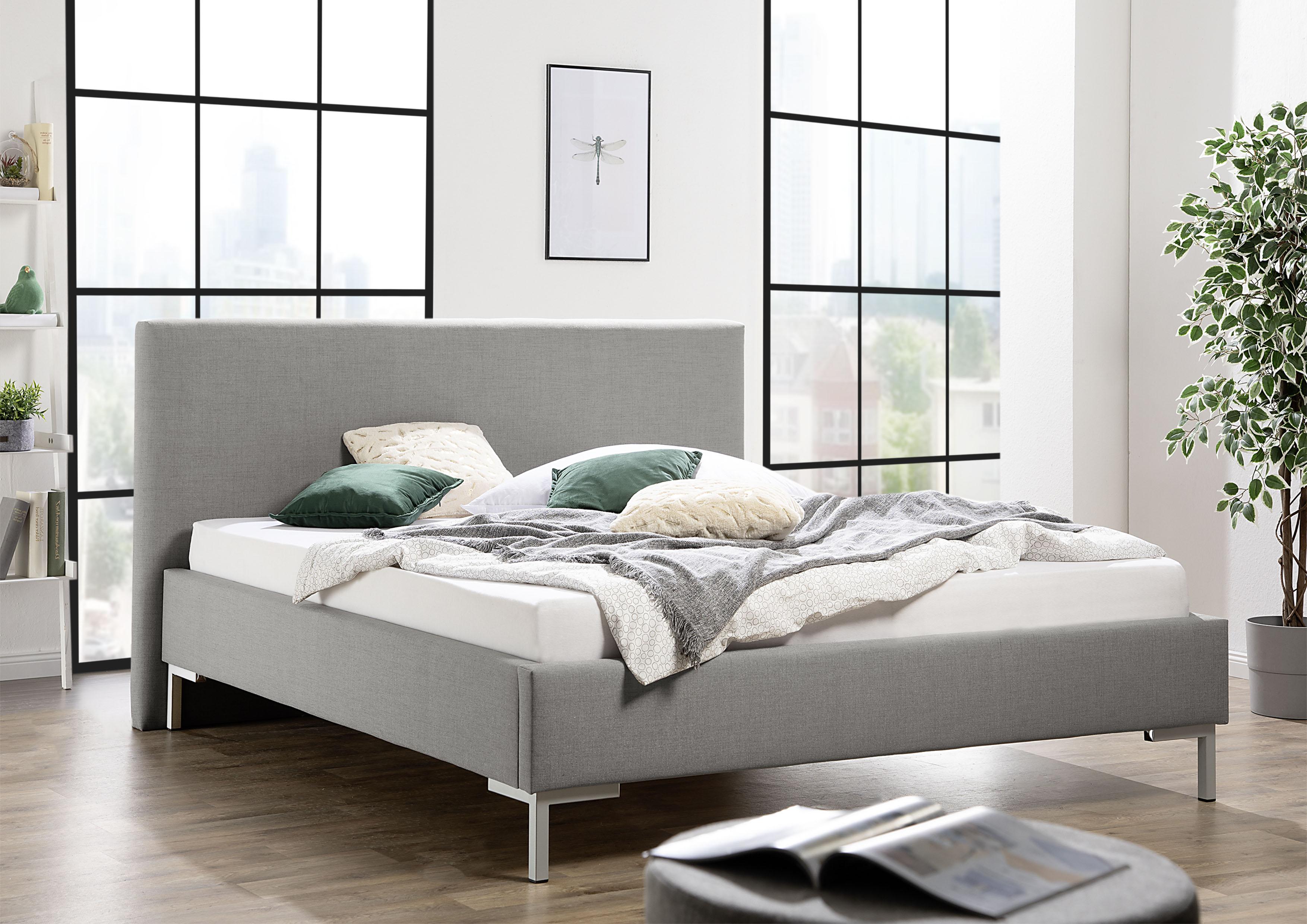 Polsterbett MAINTAL, grau, B:198cm H:102cm L:210cm, Betten, Polsterbett, Bettseiten zerlegt, ohne Bettkasten