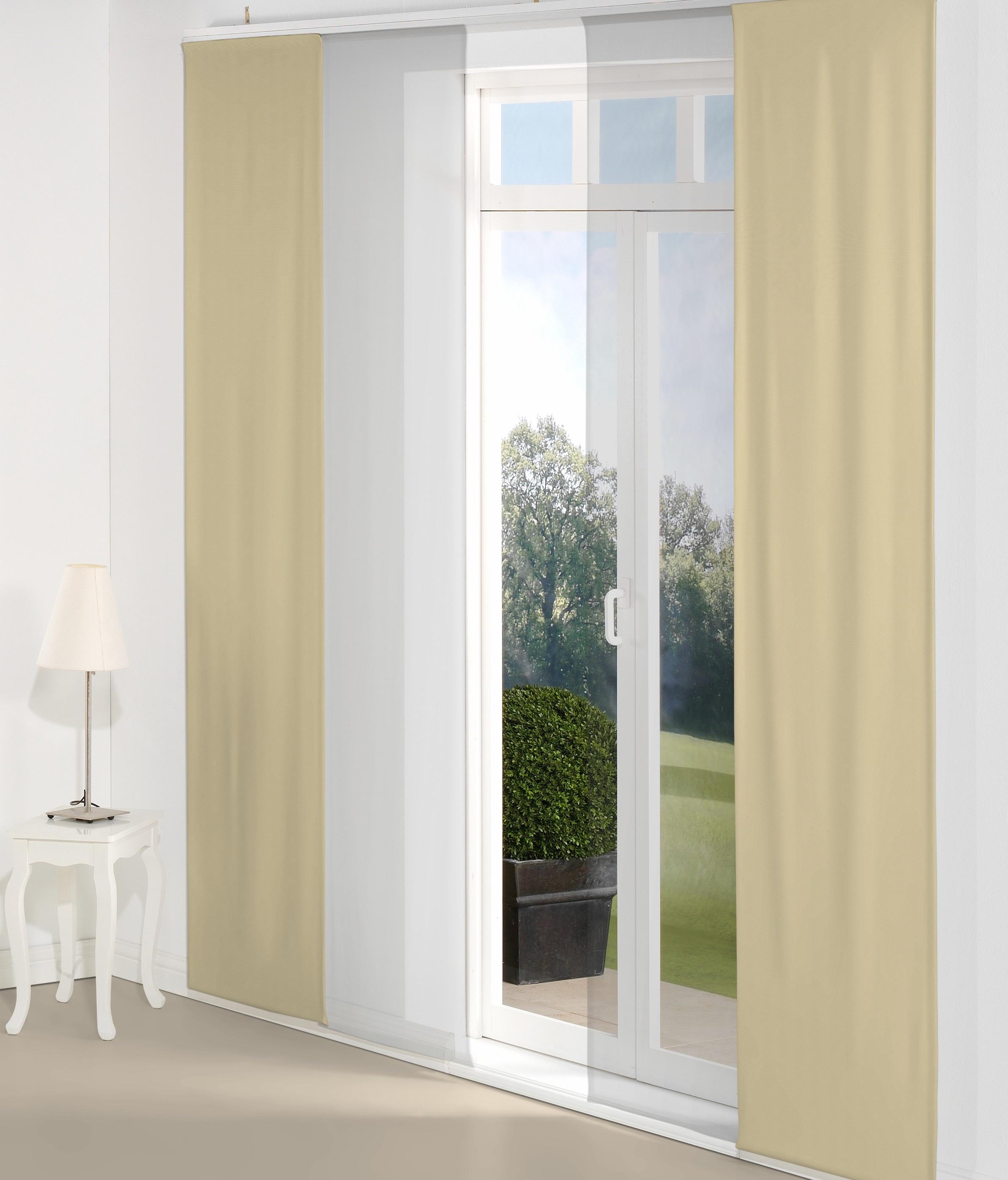 Schiebegardine WIRTH "WirthNatur" Gr. 3, grau (taupe), B:60cm H:225cm, Baumwolle, Gardinen, Schiebegardine, Inkl. Montagezubehör