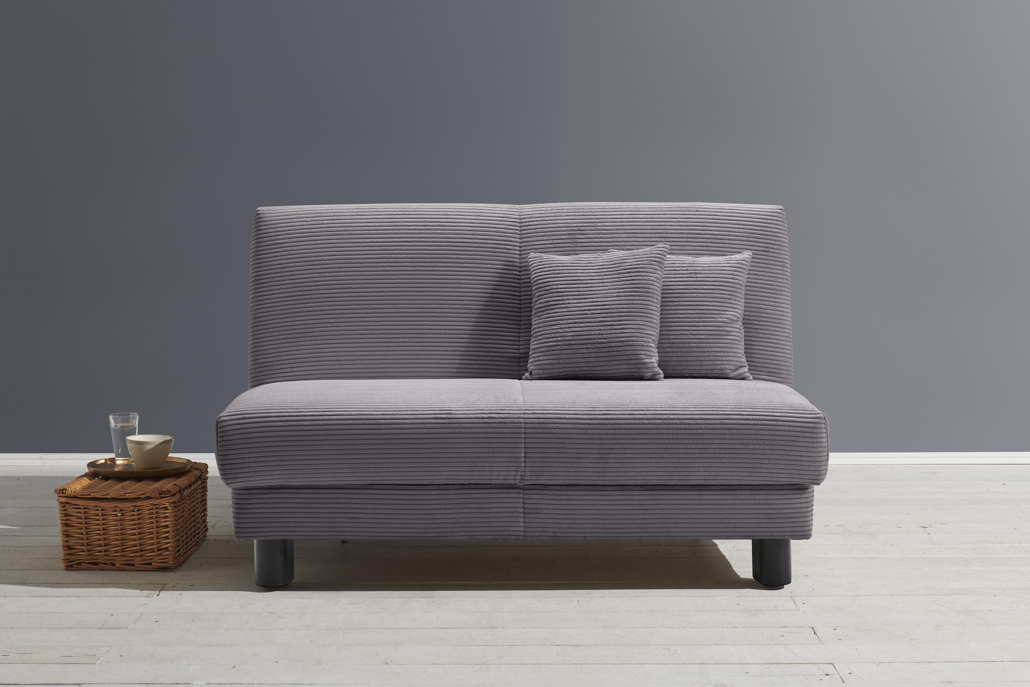 Schlafsofa ELL + ELL "Enny", grau, B:160cm H:90cm T:100cm, 92% Polyester 8% Nylon, Sofas, Schlafsofa