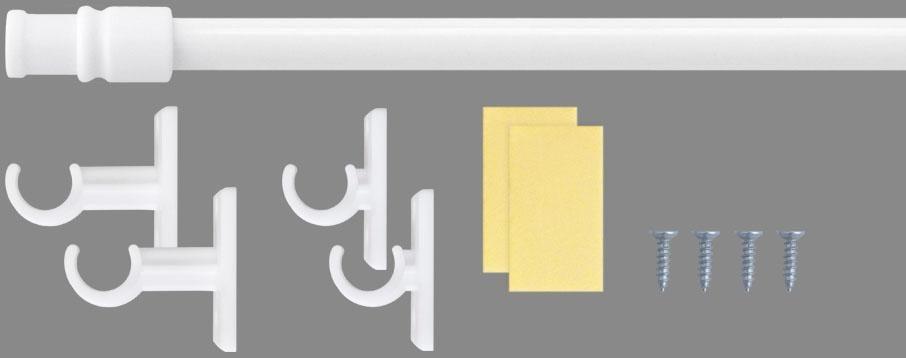 Scheibenstange GOOD LIFE "Bistro" Gr. 3, weiß, Ø:12mm, Kunststoff, Metall, Gardinenstangen, Scheibenstange