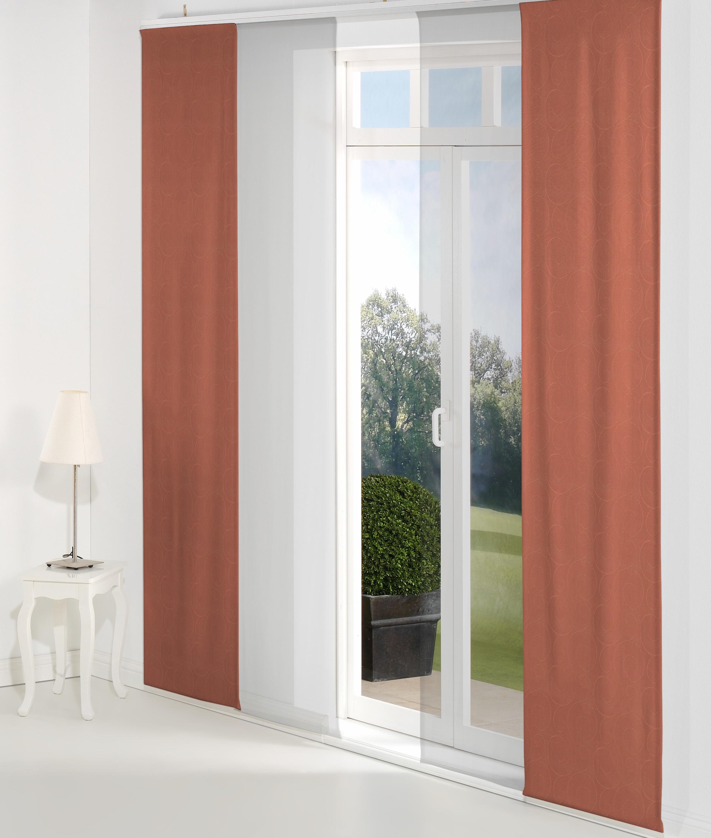 Schiebegardine WIRTH "Neufahrn" Gr. 1, orange (terra), B:60cm H:145cm, Jacquard, Polyacryl, Polyester, Gardinen, Schiebegardine, Inkl. Befestigungszubehör