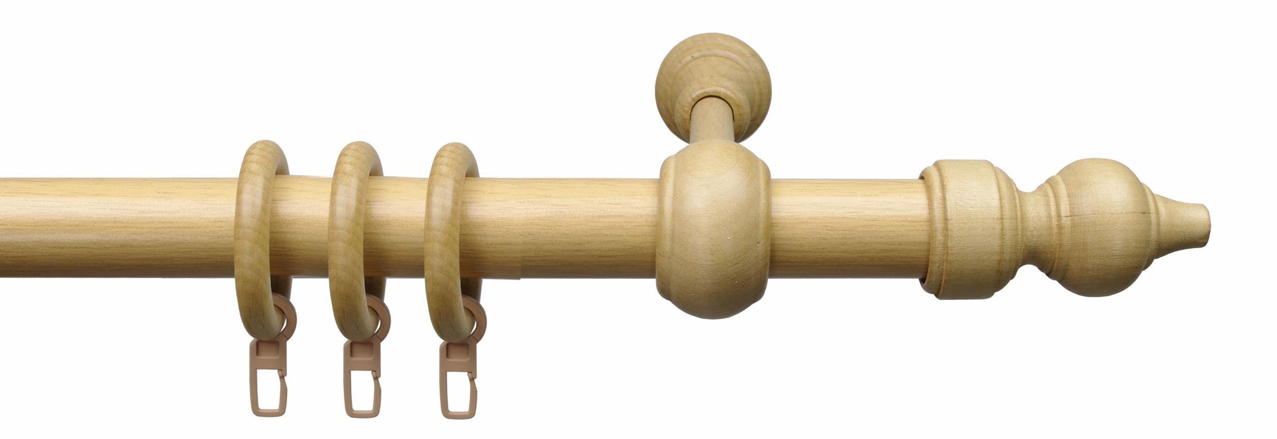 Gardinenstange LIEDECO "Thüringen" Gr. 6, beige (natur), L:220cm Ø:28mm, Holzwerkstoff, Gardinenstangen, Gardinenstange