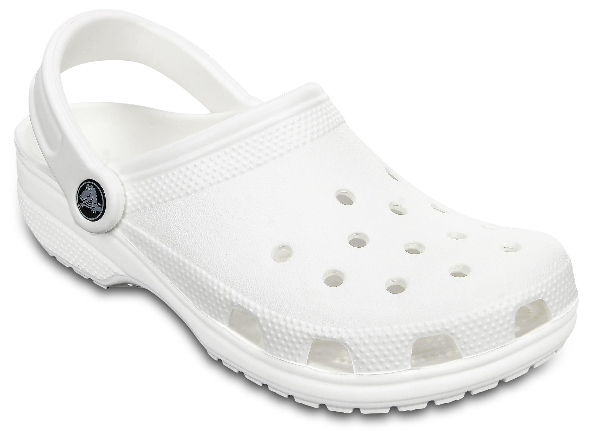 Clog CROCS "Classic", Damen, Gr. 43, weiß, Croslite™, Schuhe Clog, Sommerschuh, Gartenschuh, Poolslides, mit typischem Logo