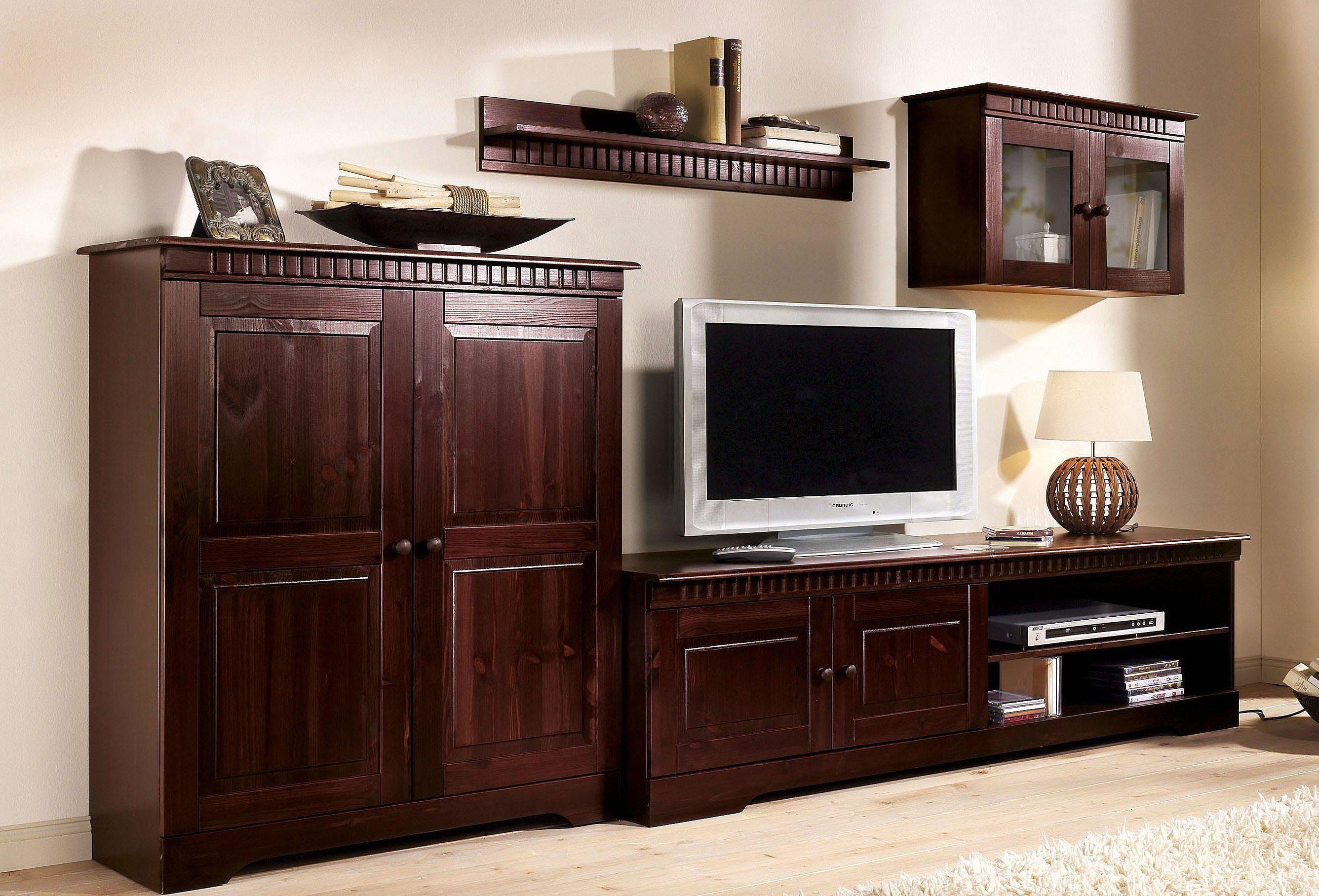 Wohnwand OTTO HOME, braun (dunkelbraun), B:248cm, Kastenmöbel-Sets, Wohnwand