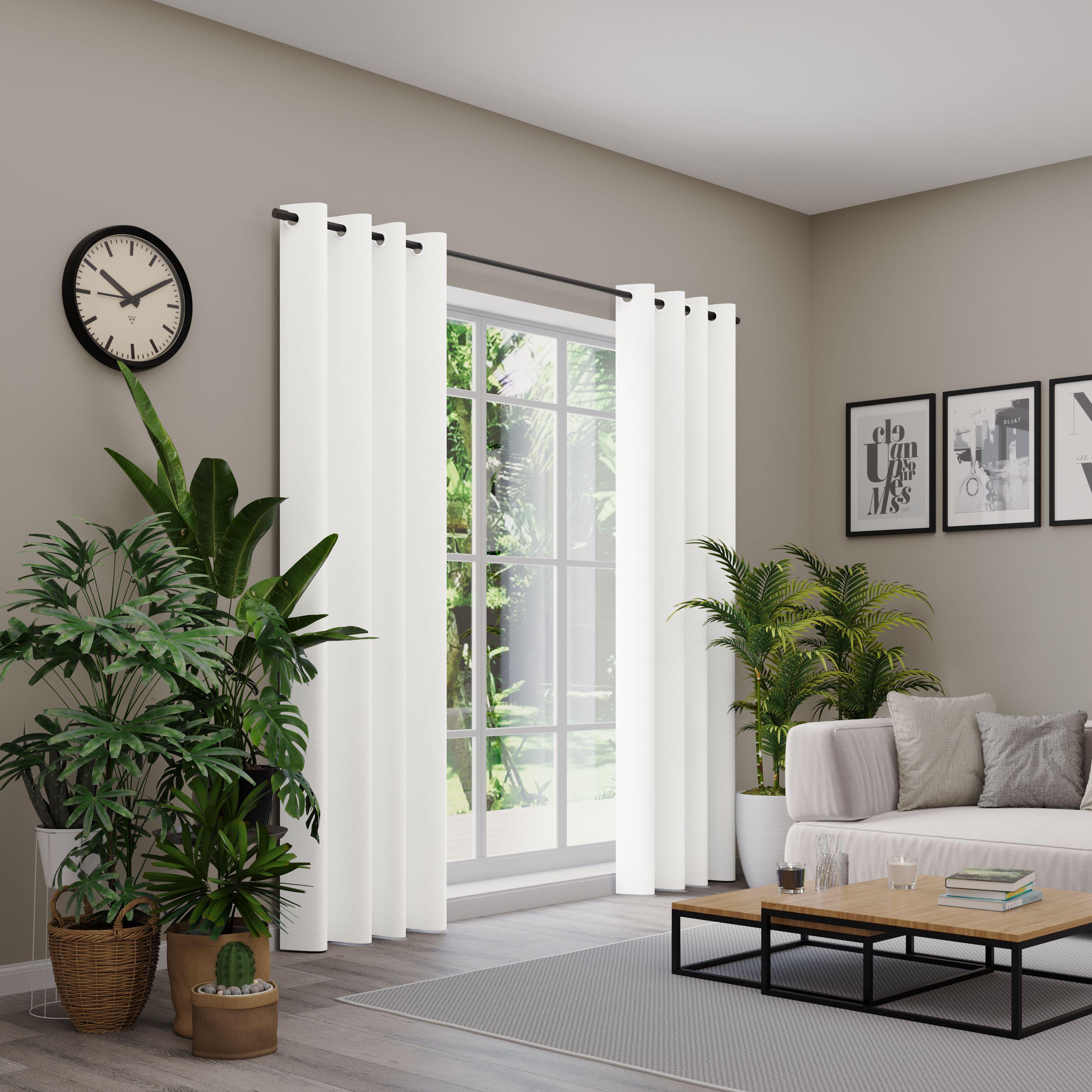 Vorhang NEUTEX FOR YOU "BELMONDO", weiß, B:138cm H:150cm, Polyester, Gardinen, Vorhang, Uni mit samtiger Oberfläche, nach Maß