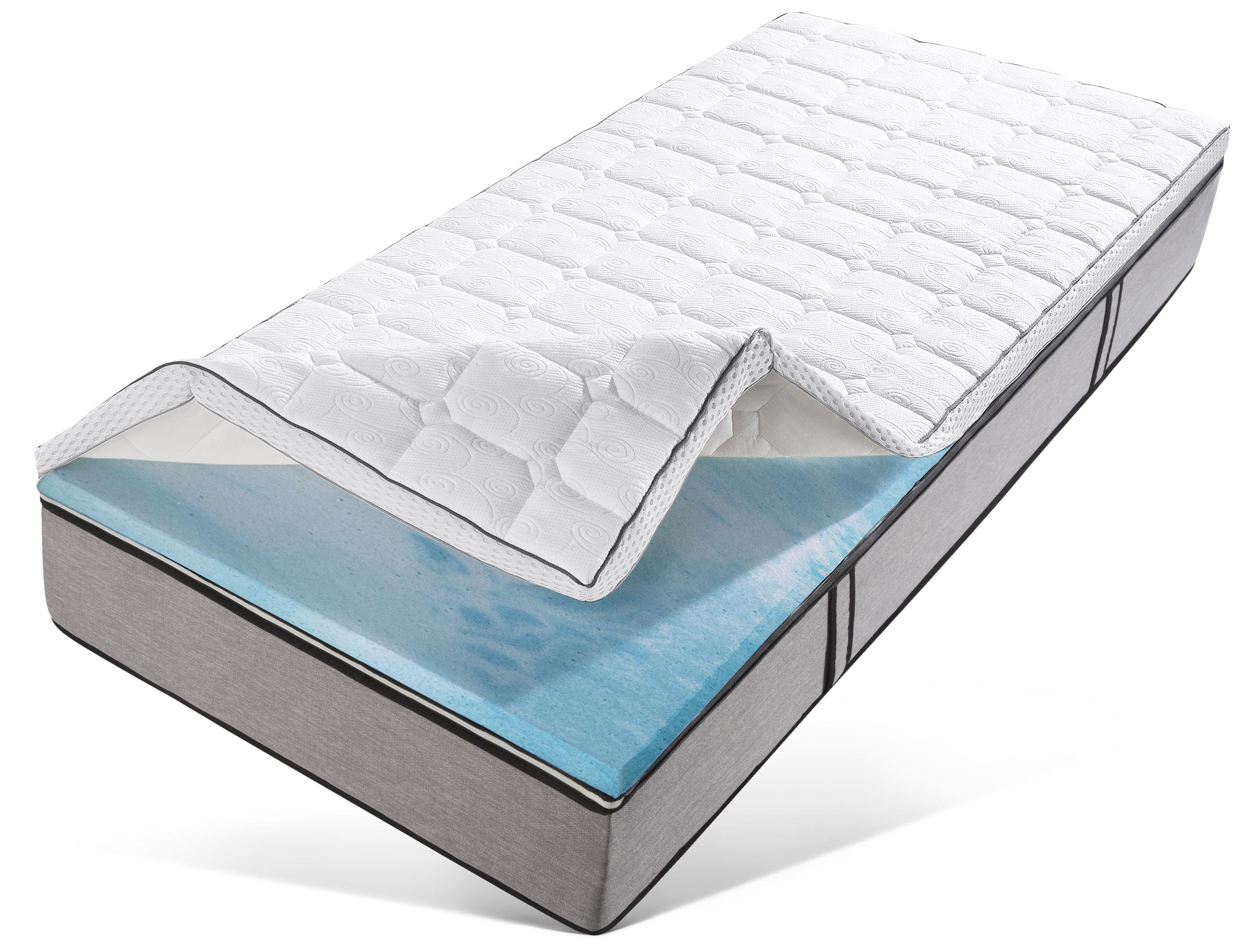 Topper RIBECO "Aaron MAXI, Topper 90x200 cm,180x200 cm", weiß, B:100cm H:11cm L:200cm, Gelschaum, Topper, Topper, Matratze, Boxspringbett geeignet, ergonomisch