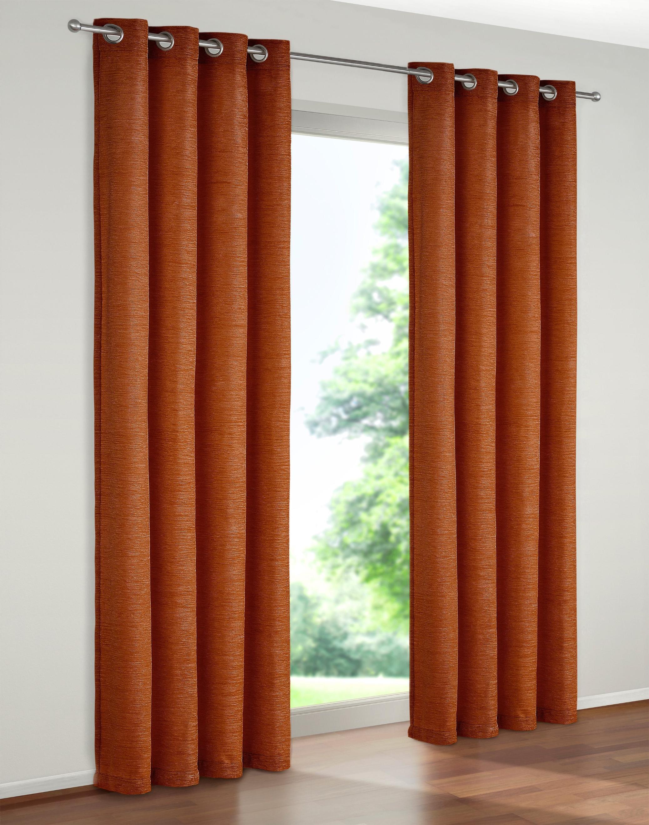 Vorhang WIRTH "Trondheim 234 g/m²" Gr. 12, rot (rotbraun), B:172cm H:255cm, Chenille, Polyacryl, Gardinen, Vorhang