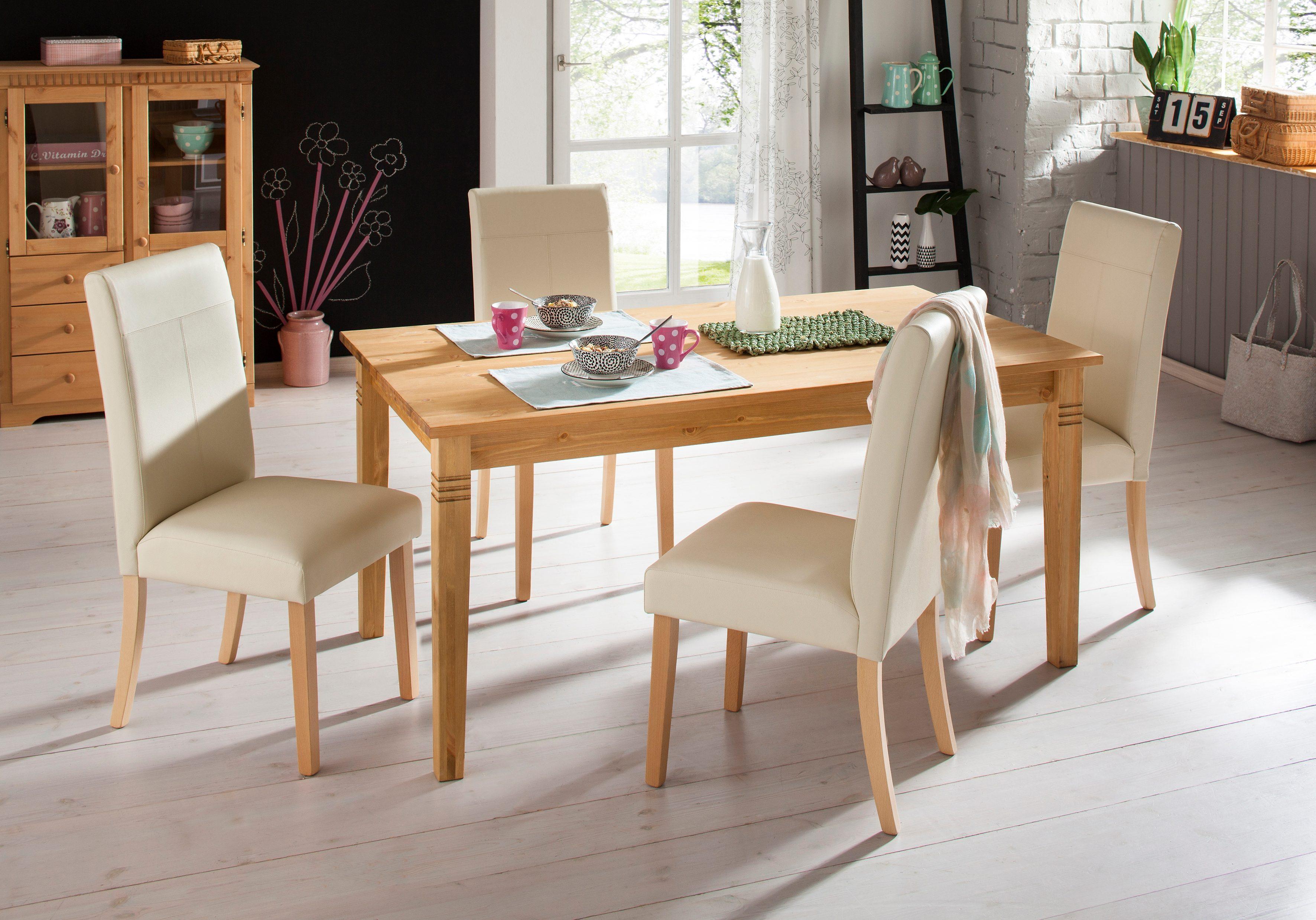 Esstisch OTTO HOME "Danuta", beige (natur geölt), B:160cm H:75cm T:90cm, Tische, Esstisch, wahlweise mit Schublade, aus massiver Kiefer, FSC-zertifiziert