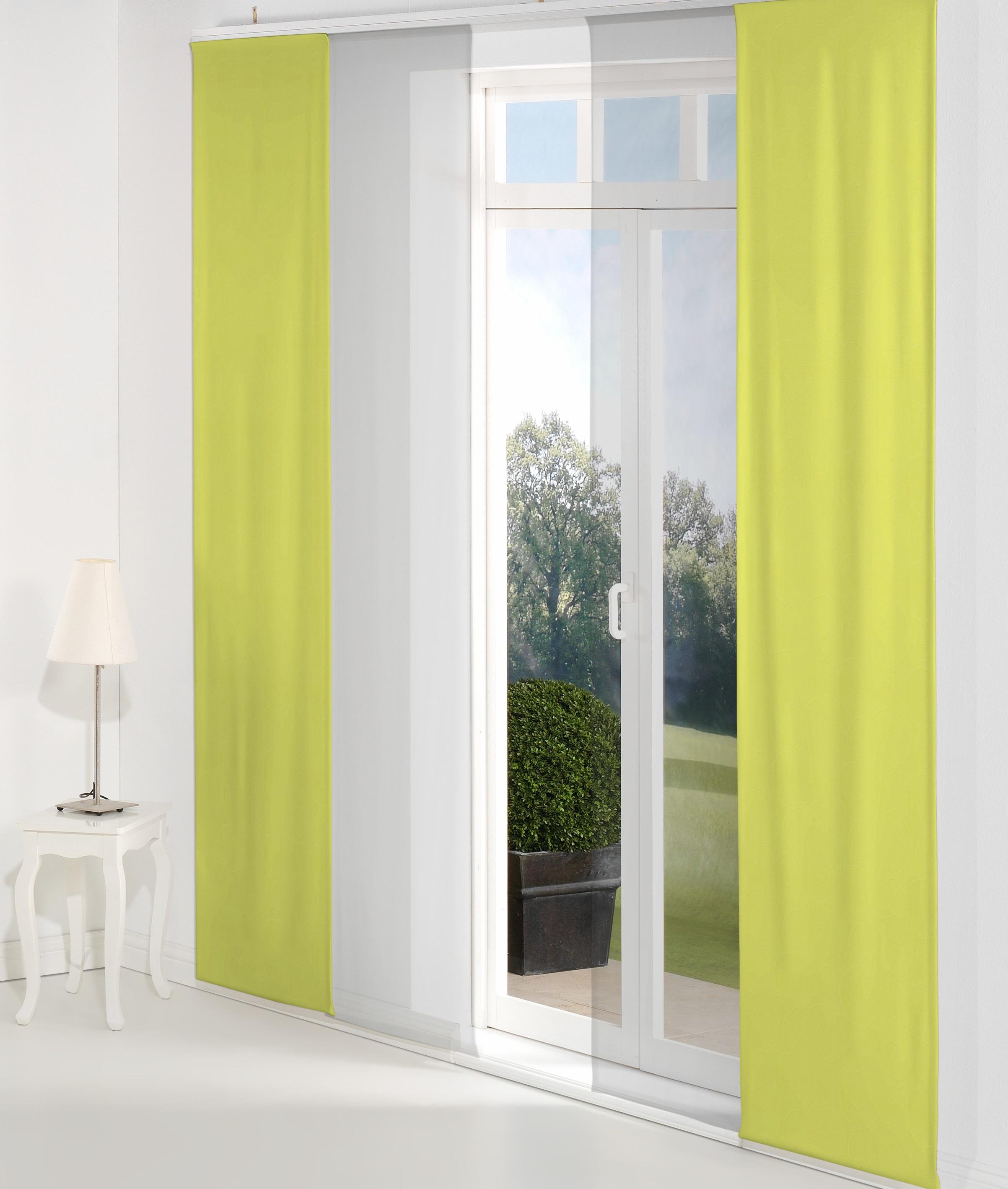 Schiebegardine WIRTH "Neufahrn" Gr. 2, grün, B:60cm H:175cm, Jacquard, Polyacryl, Polyester, Gardinen, Schiebegardine, Inkl. Befestigungszubehör