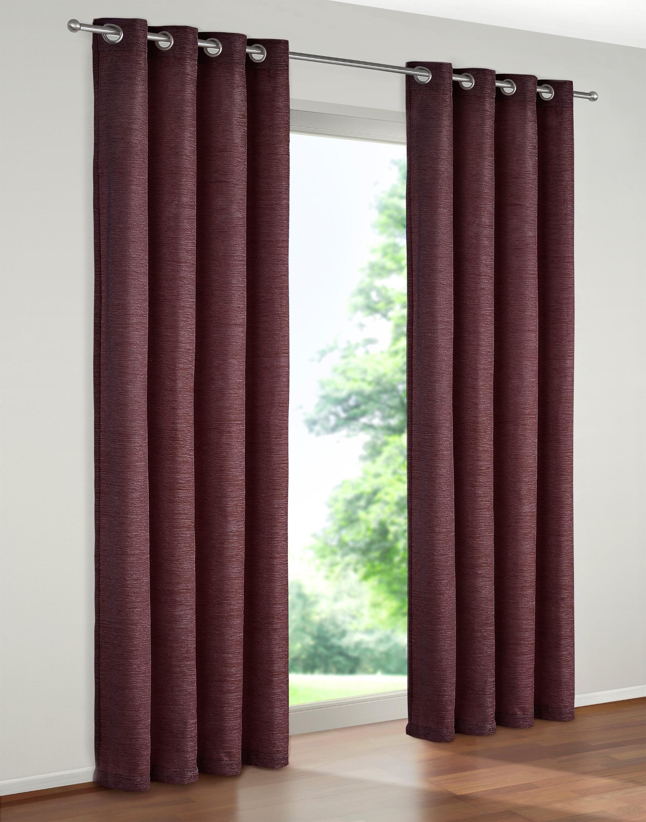 Vorhang WIRTH "Trondheim 234 g/m²" Gr. 6, lila (beere), B:132cm H:245cm, Chenille, Polyacryl, Gardinen, Vorhang