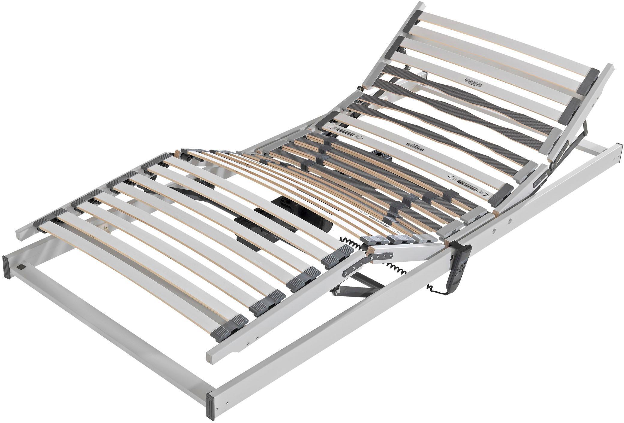 Lattenrost mit Motor ALINA "3123 MO", grau (weiß, neutral), B:90cm H:9,5cm L:190cm, Lattenroste, Lattenrost mit Motor