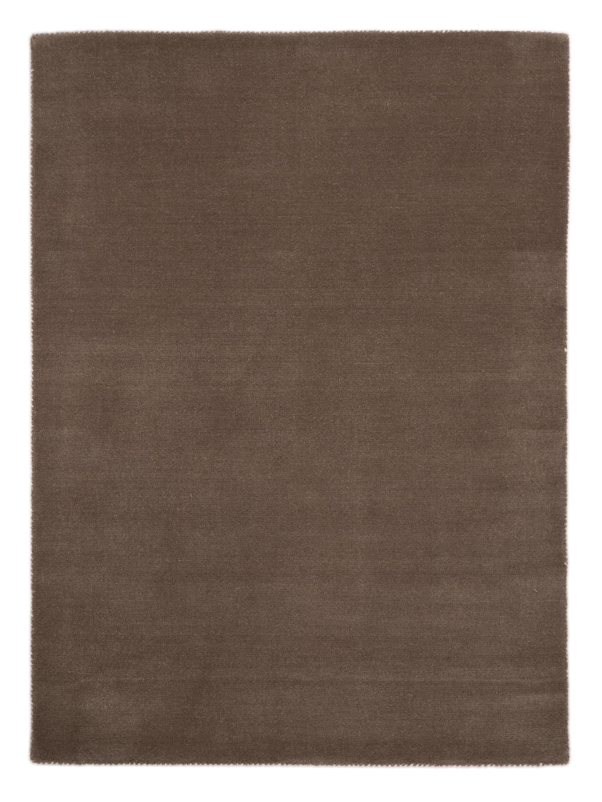 Wollteppich CARPETFINE "Gabbeh Lola Uni", grau (taupe), B:300cm H:14mm L:400cm, Wolle, Teppiche, Wollteppich, mit natürlichem Pflanzenmaterial von Hand gewebt, auch in Rund