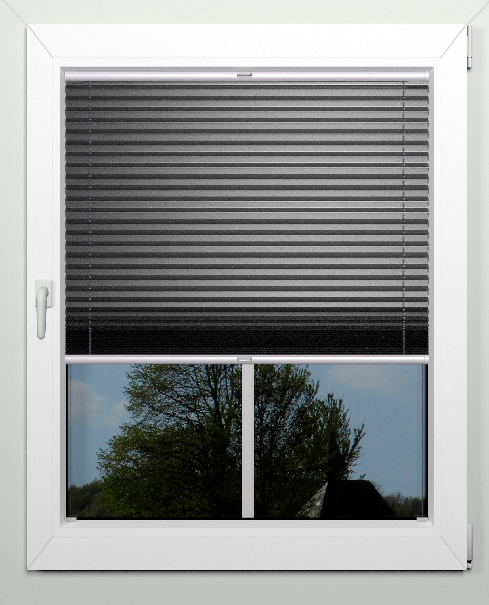 Plissee INDEKO "Thermo-Deluxe", grau (anthrazit, metallfarben), B:98cm H:220cm, Obermaterial: 94% Polyester, 6% sonstige Fasern, Plissees, Plissee, zur Montage in der Glasleiste, nach Maß