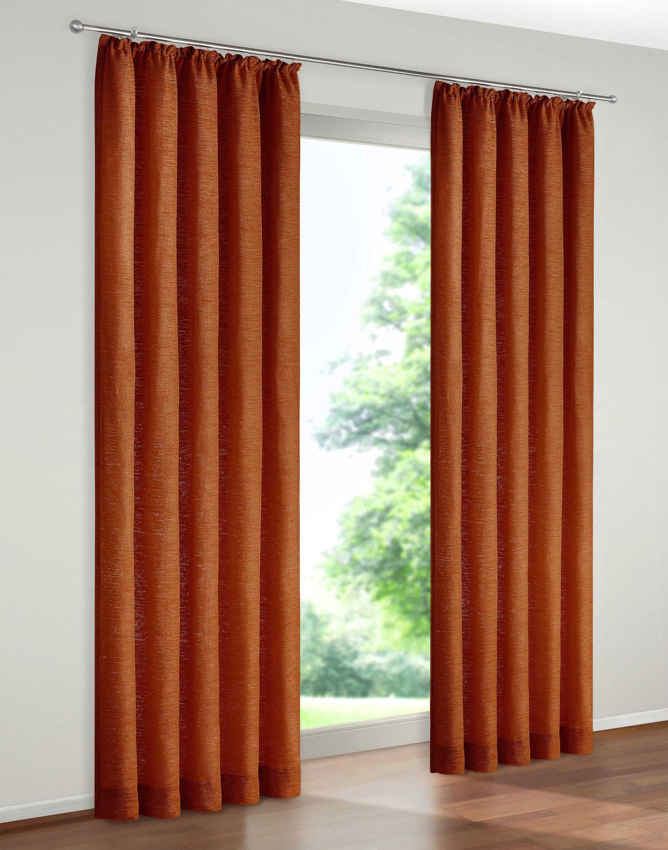 Vorhang WIRTH "Holmsund 288g/qm" Gr. 13, rot (rotbraun), B:270cm H:200cm, Chenille, Polyacryl, Gardinen, Vorhang