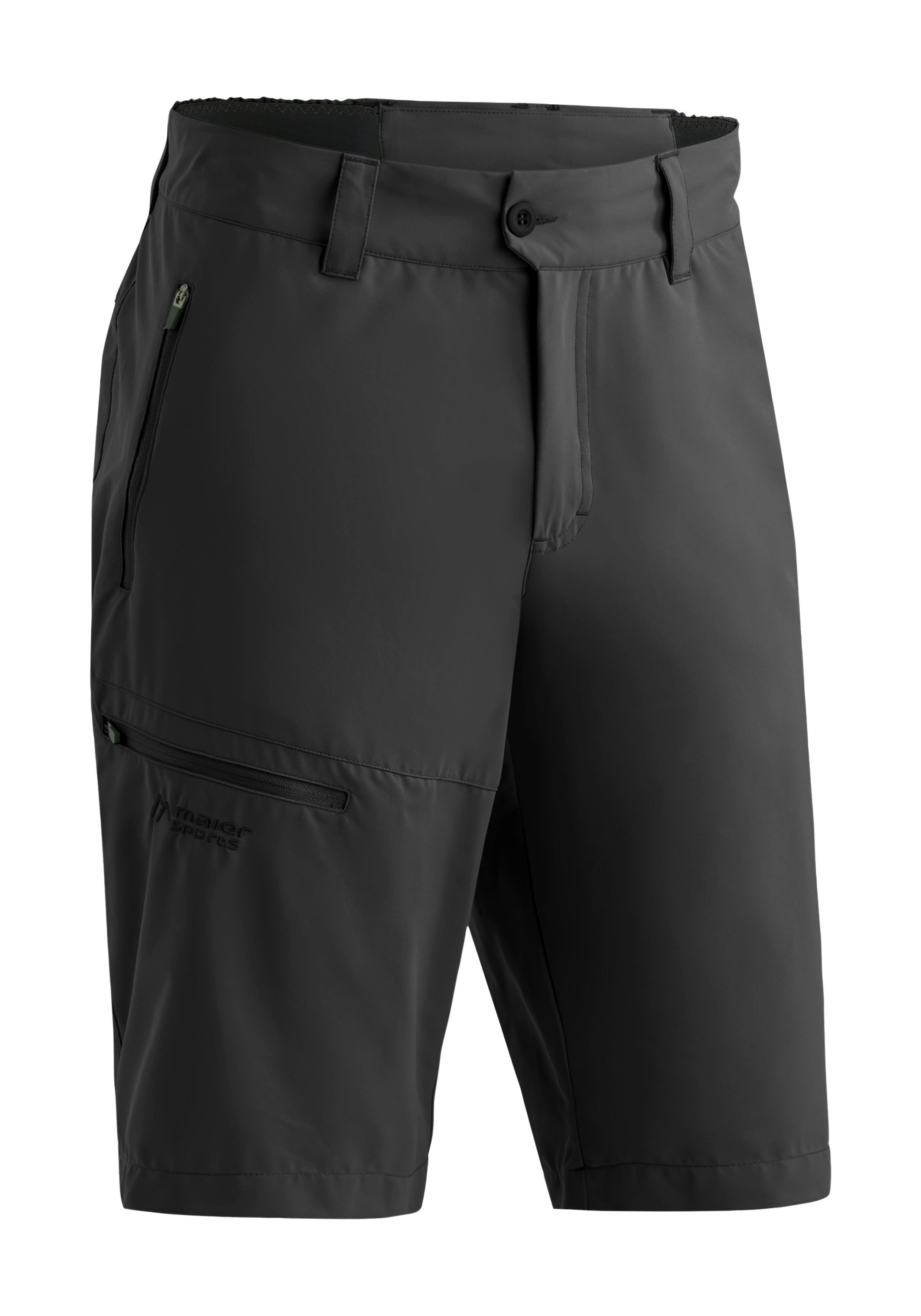 Outdoorhose MAIER SPORTS "Nil Short Loop", Herren, Gr. 50, Normalgrößen, schwarz, 100% Polyester, Hosen Outdoorhose, Herren Shorts, kurze Wanderhose, Outdoorhose 4 Taschen, Regular Fit