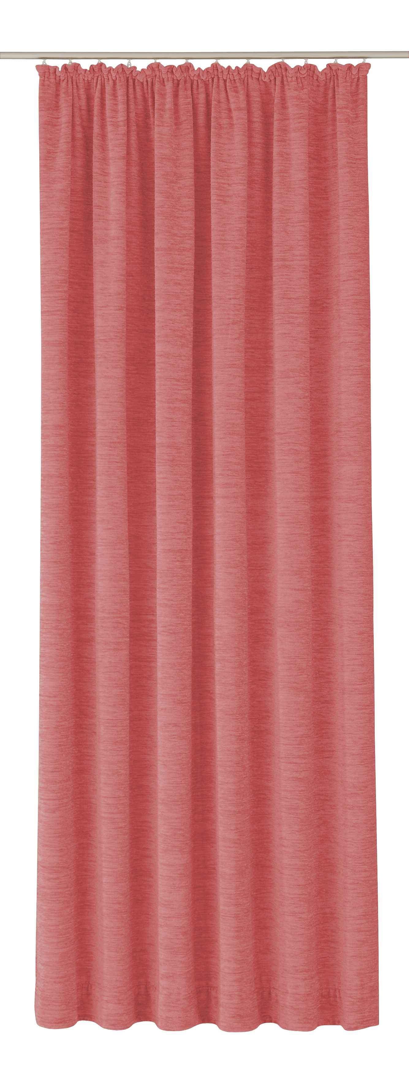 Vorhang WIRTH "B-Holmsund" Gr. 4, rosa, B:132cm H:200cm, Chenille, Polyacryl, Gardinen, Vorhang