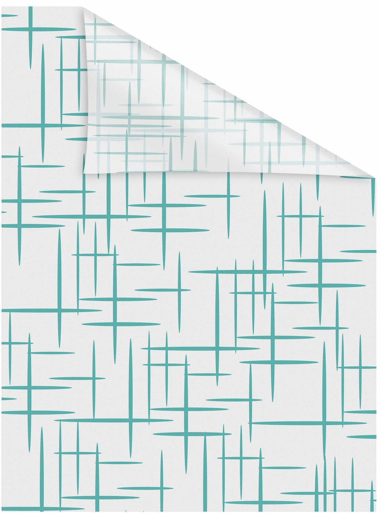 Fensterfolie LICHTBLICK ORIGINAL "Stars Petrol" Gr. 3, grün (petrol, weiß), B:100cm L:100cm, PVC, Fensterfolien, Fensterfolie, selbstklebend, Sichtschutz