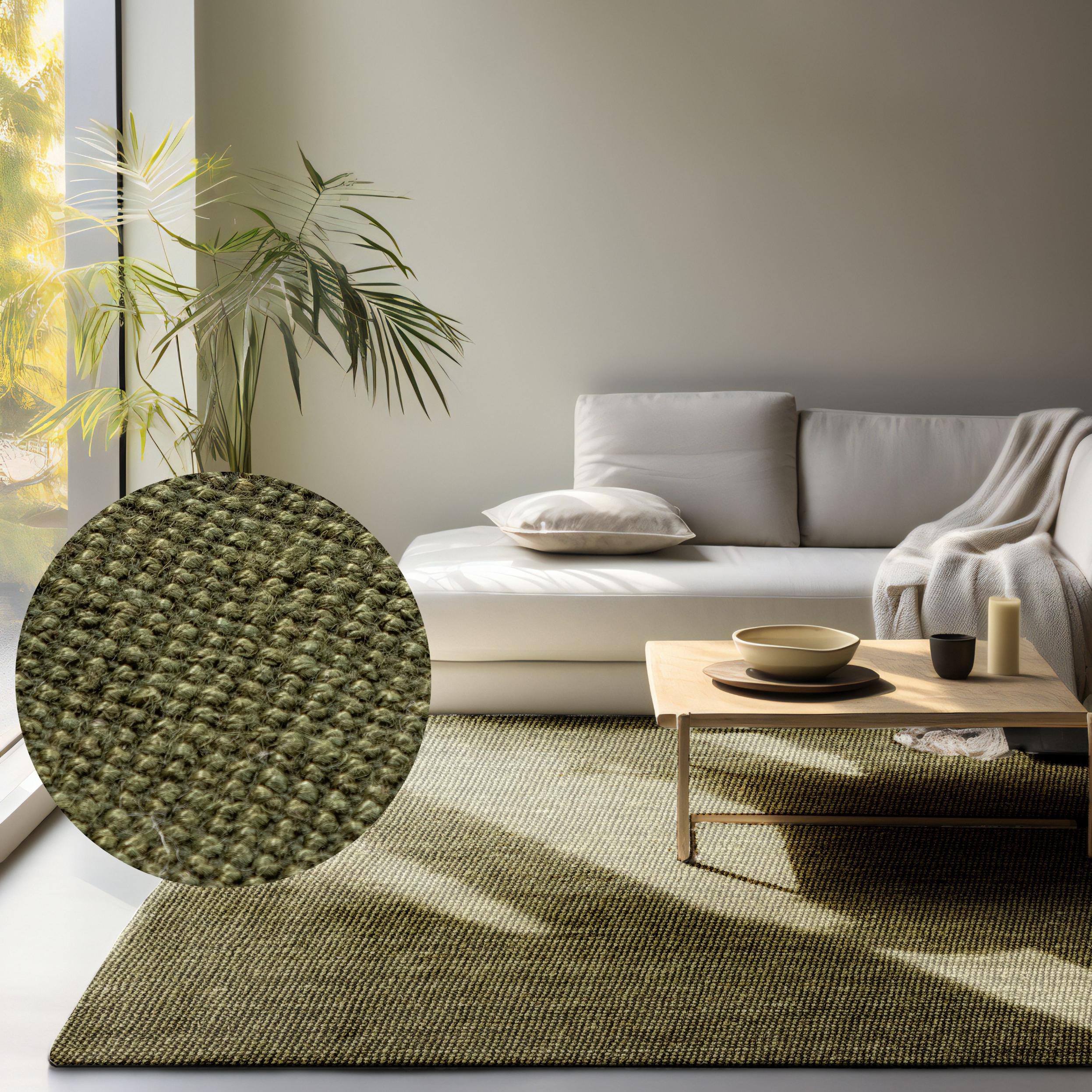 Teppich HANSE HOME "Jaipur Juteteppich, als Läufer und in Rund", grün, B:160cm H:10mm L:230cm, Jute, Teppiche, Teppich, 100% Naturfaser, Wohnzimmer, Esszimmer, Schlafzimmer, GRS