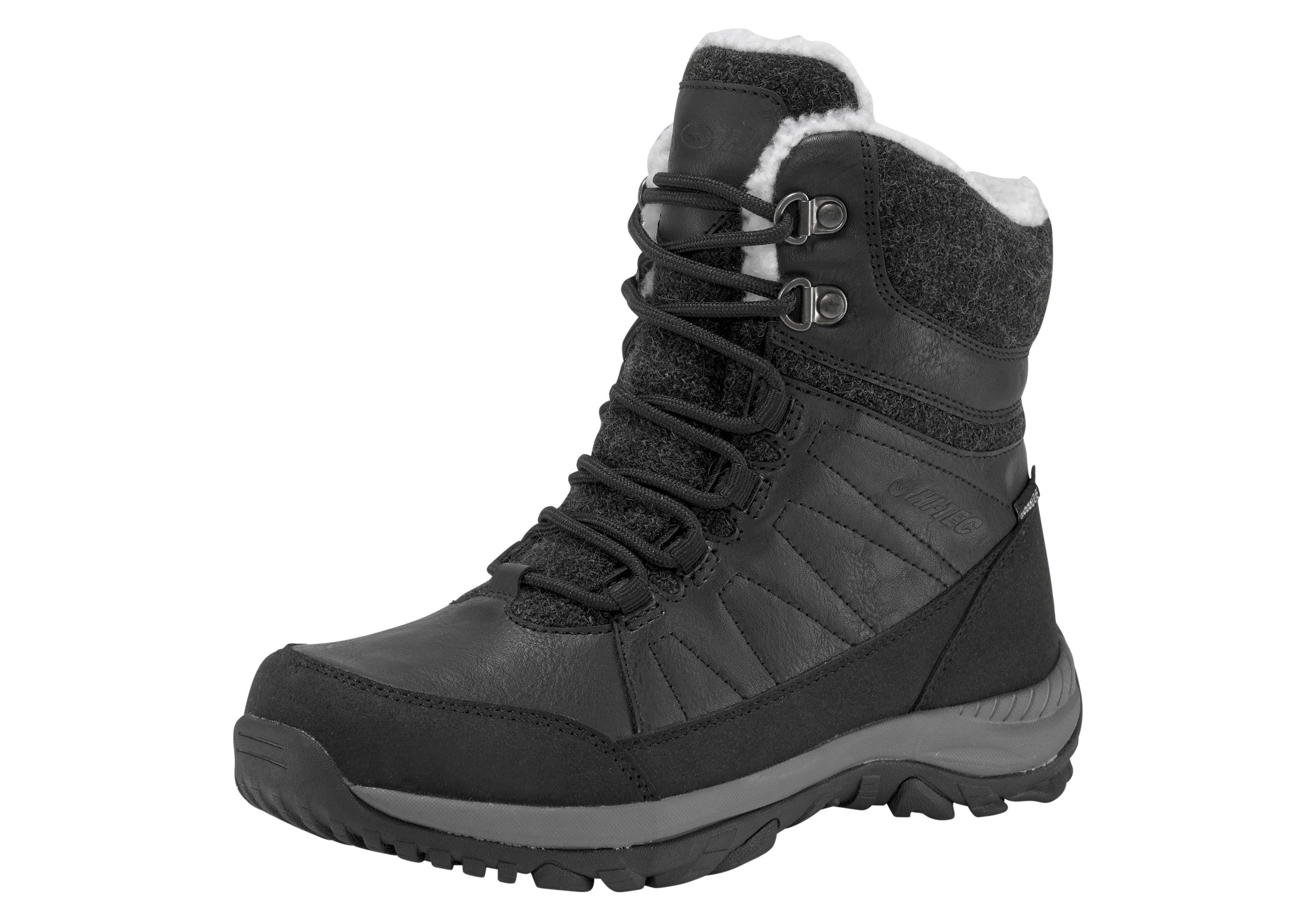 Outdoorwinterstiefel HI-TEC "RIVA MID WATERPROOF", Damen, Gr. 40, schwarz, Synthetik, Schuhe Outdoorwinterstiefel, Winterstiefel, Snowboots, Winterschuhe, wasserdicht & gefüttert