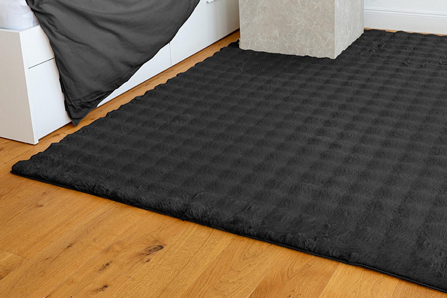 Teppich PADIRO "Hailey 125", schwarz, B:160cm H:30mm L:230cm, Polyester, Teppiche, Teppich, Softtouch
