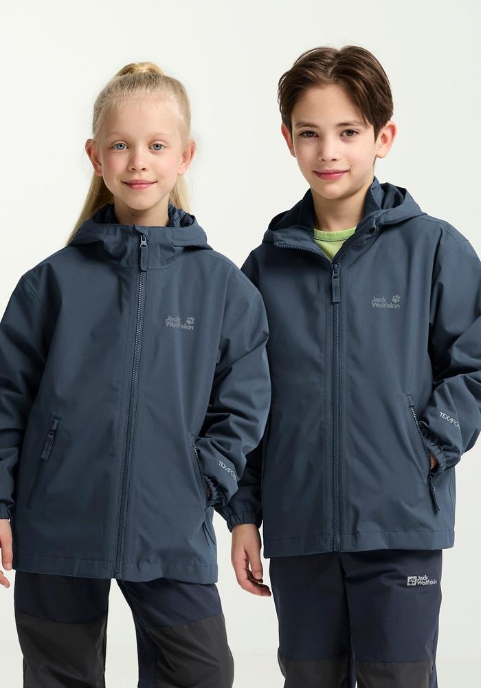 3-in-1-Funktionsjacke JACK WOLFSKIN "HYBRID 3IN1 JACKET K", Kinder, Gr. 92, blau (midnightsky), Obermaterial: 100% Polyester. Futter: 100% Polyester, Jacken 3-in-1-Funktionsjacke, 3in1, wasserdicht, Übergangsjacke/Winterjacke