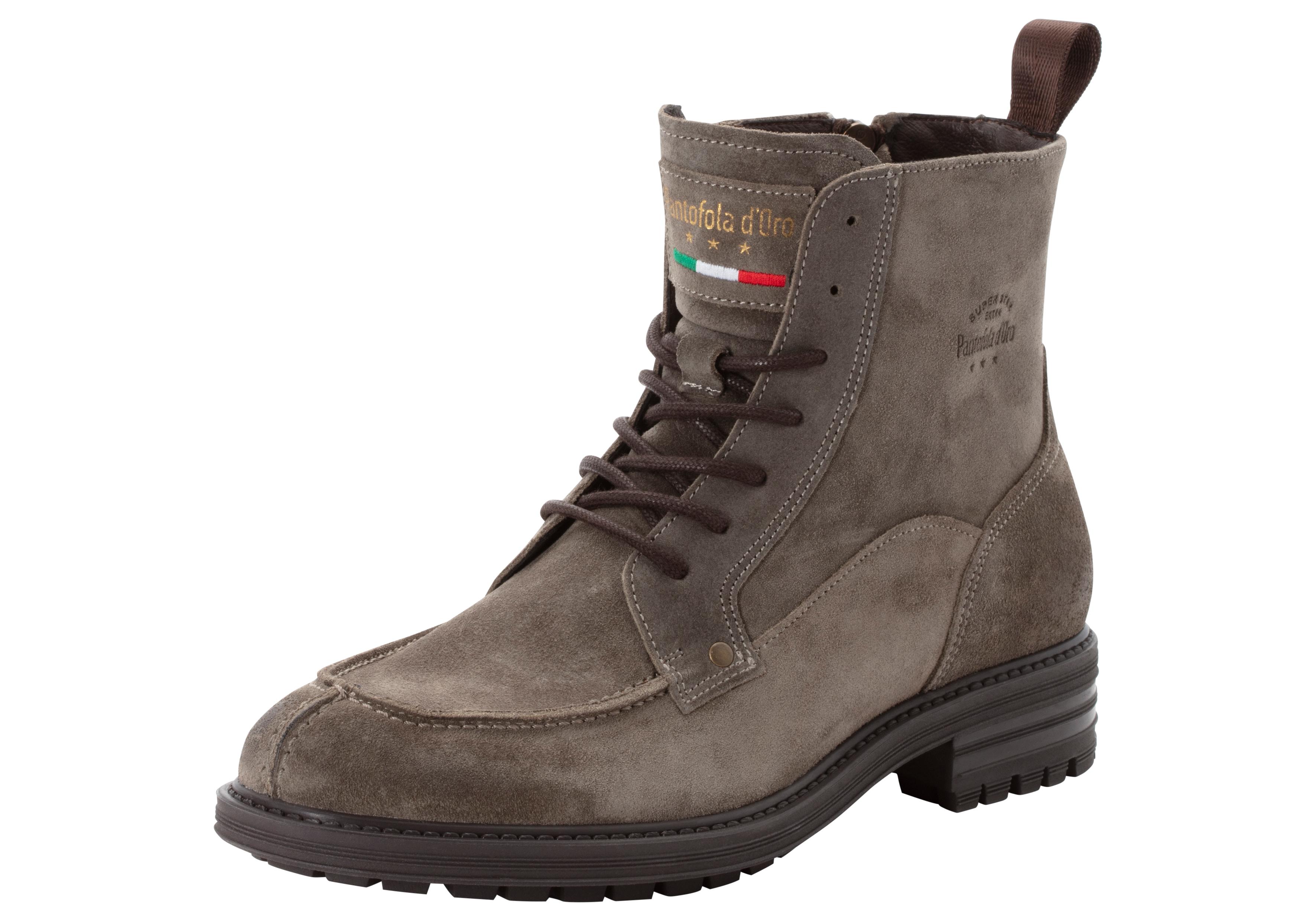 Winterboots PANTOFOLA D´ORO "SONDRIO HIGH", Herren, Gr. 40, grau (taupe), Leder, Schuhe Winterboots, Winterschuhe, Winterstiefel, Snowboots