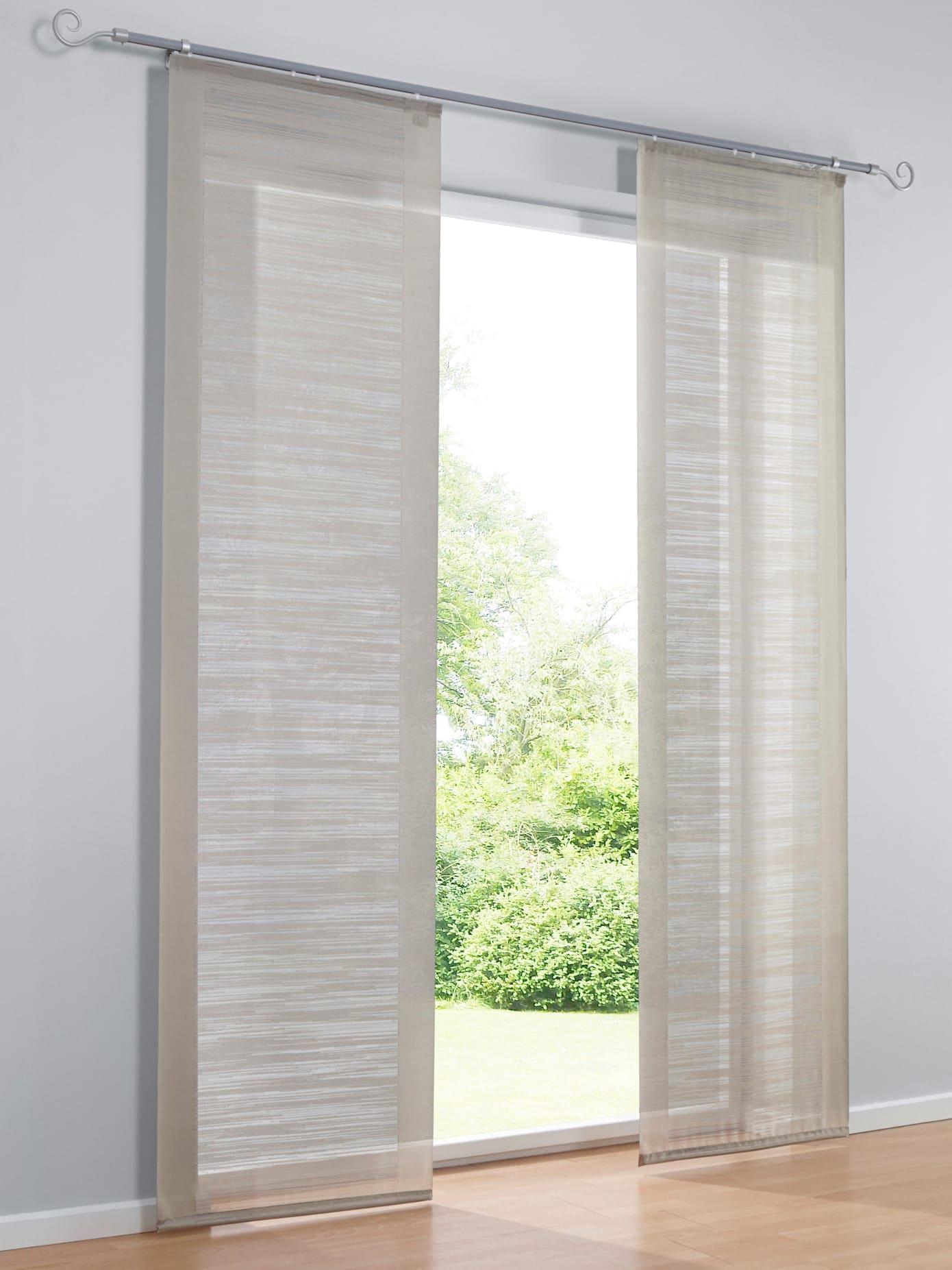 Schiebegardine HEINE HOME Gr. 3, grau (taupe), B:60cm H:225cm, Polyester, Gardinen, Schiebegardine