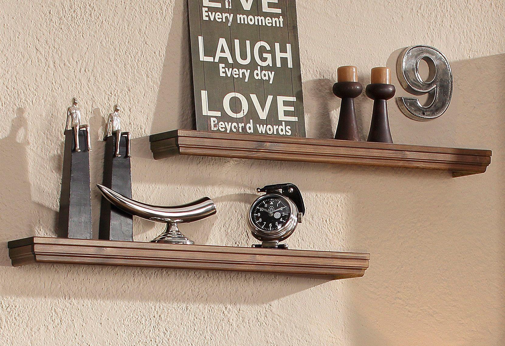 Wandboard OTTO HOME "Vilma", braun (dunkelbraun), Regale, Wandboard, Breite 89 cm, 2er Set