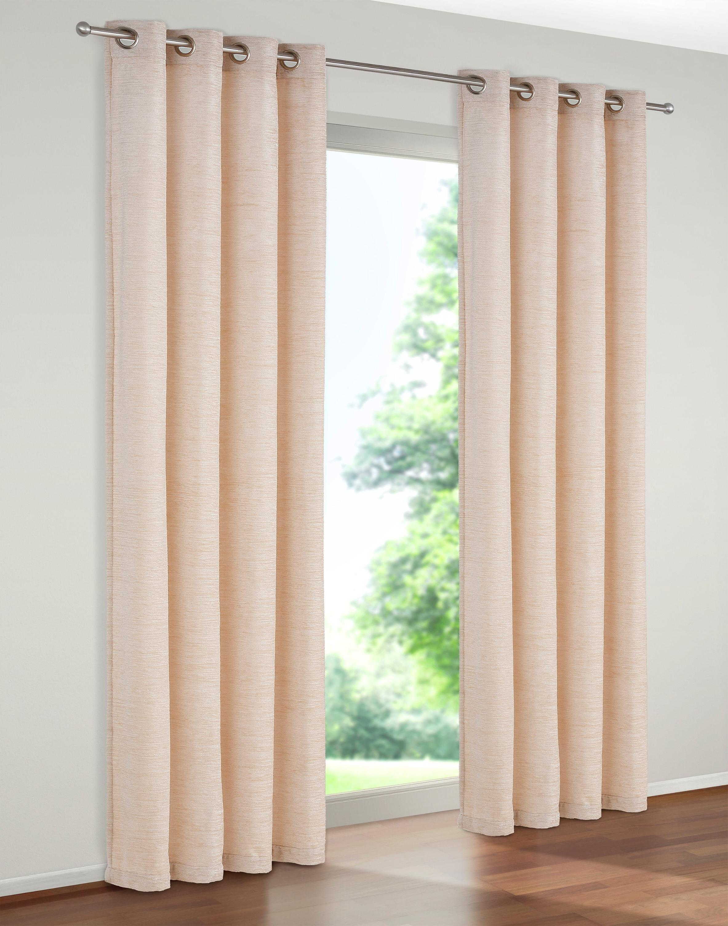 Vorhang WIRTH "Trondheim 234 g/m²" Gr. 2, beige (naturfarben), B:132cm H:160cm, Chenille, Polyacryl, Gardinen, Vorhang
