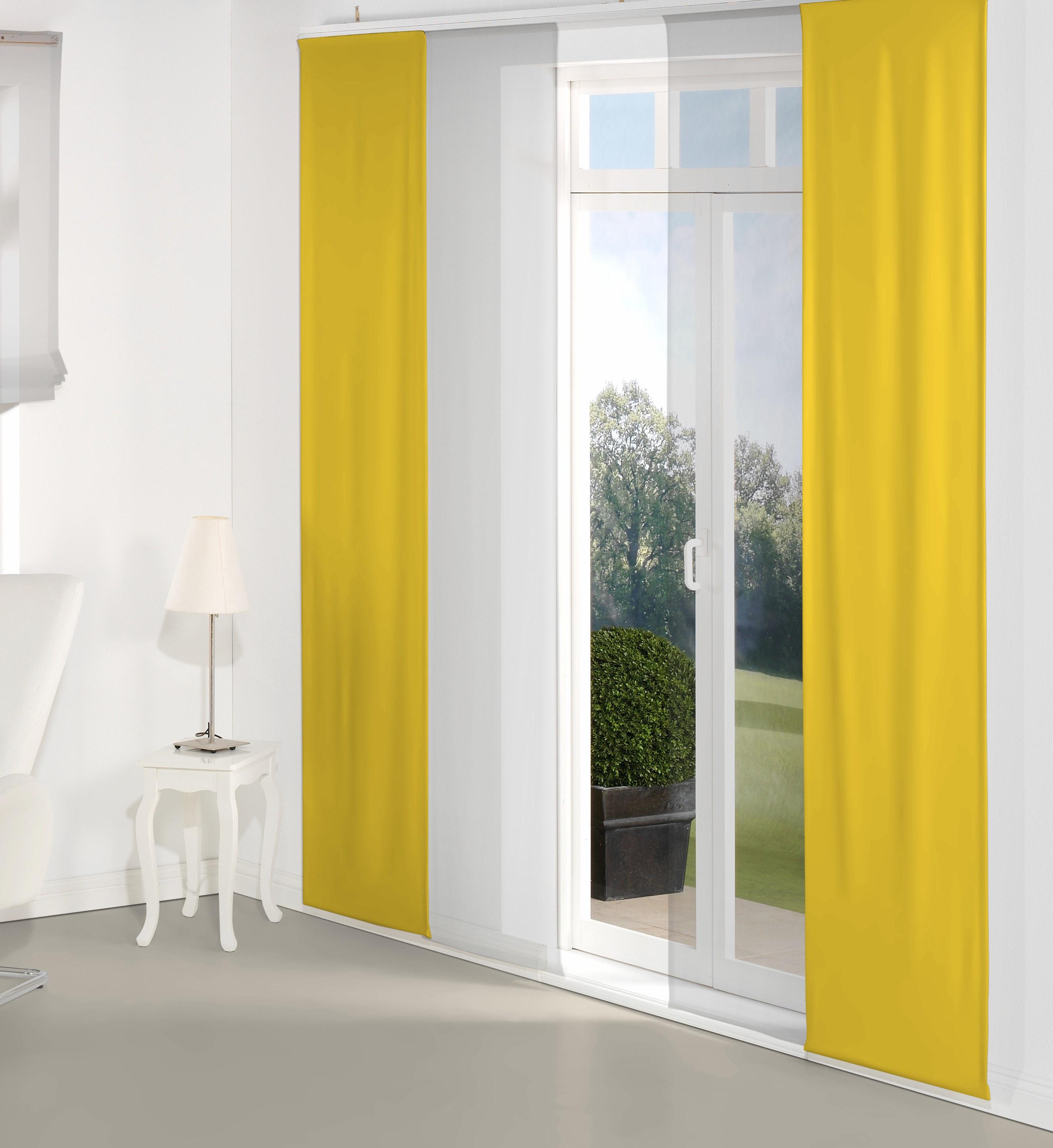 Schiebegardine WIRTH "Dim out" Gr. 1, gelb, B:60cm H:145cm, Polyester, Gardinen, Schiebegardine, inkl. Beschwerungsstange