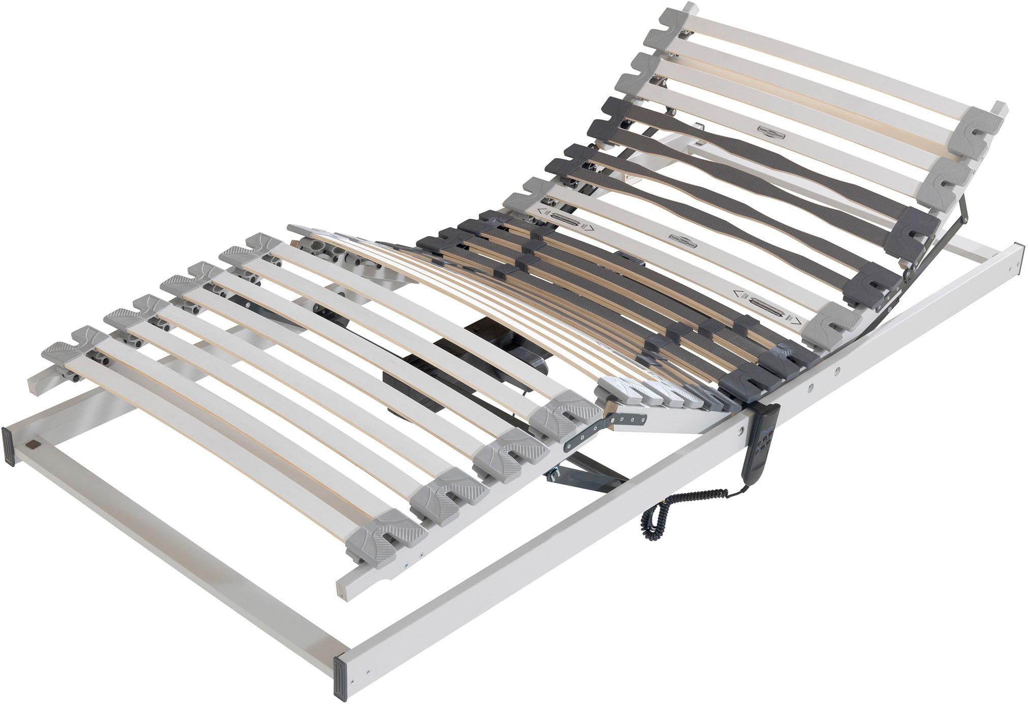 Lattenrost mit Motor ALINA "3223 MO", grau (weiß, neutral), B:120cm H:11,5cm L:200cm, Lattenroste, Lattenrost mit Motor