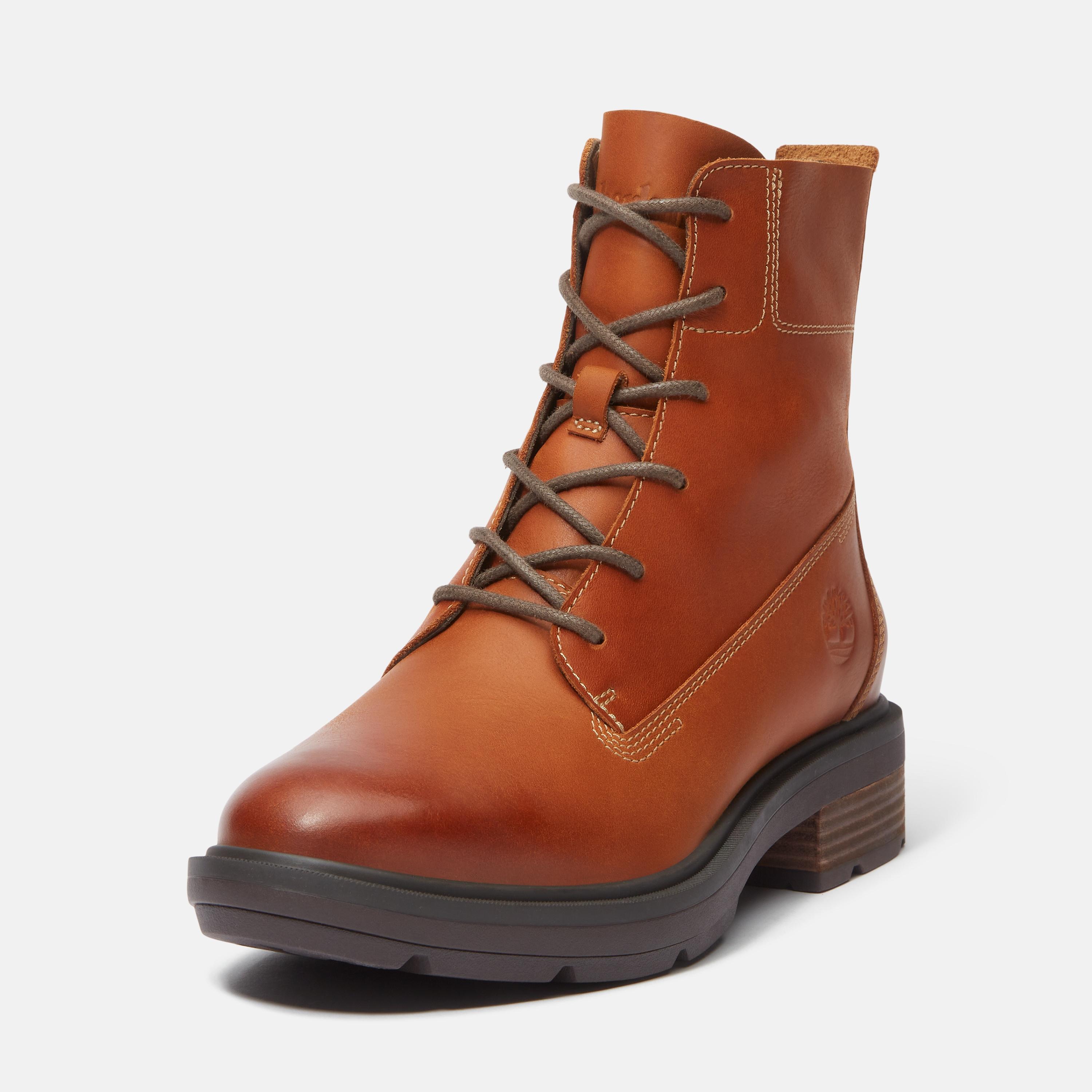 Schnürboots TIMBERLAND "BRIMFIELDMID LACE UP BOOT", Damen, Gr. 36, medium braun full grain, Leder, Schuhe Schnürboots, Winterstiefel, Schnürstiefel, Winterschuhe