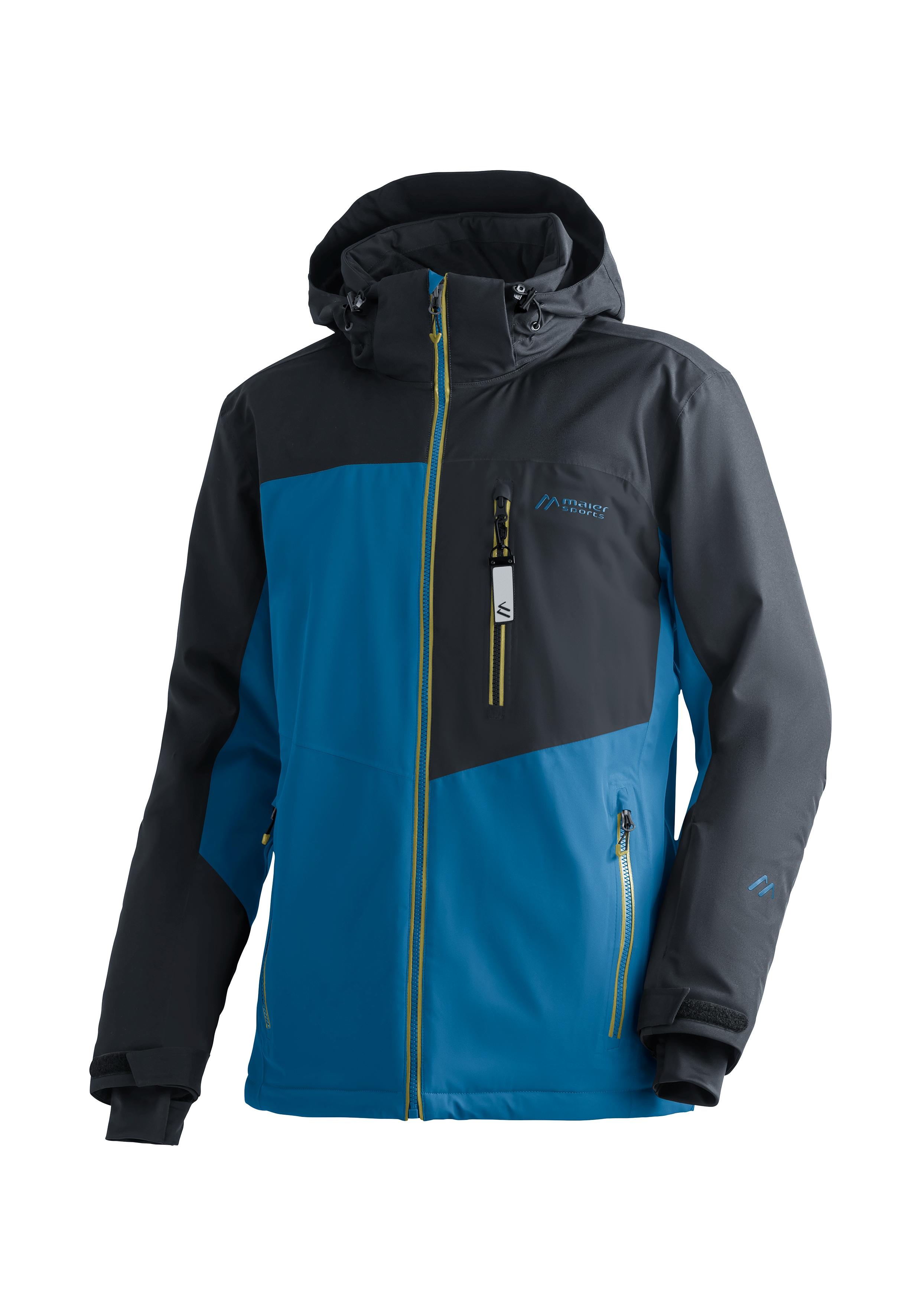 Skijacke MAIER SPORTS "Oravice", Herren, Gr. 54, königsblau, 100% Polyester, hoch geschlossener Ausschnitt, Jacken Skijacke, Herren Winterjacke mit RV-Taschen und Kapuze, wasserdicht